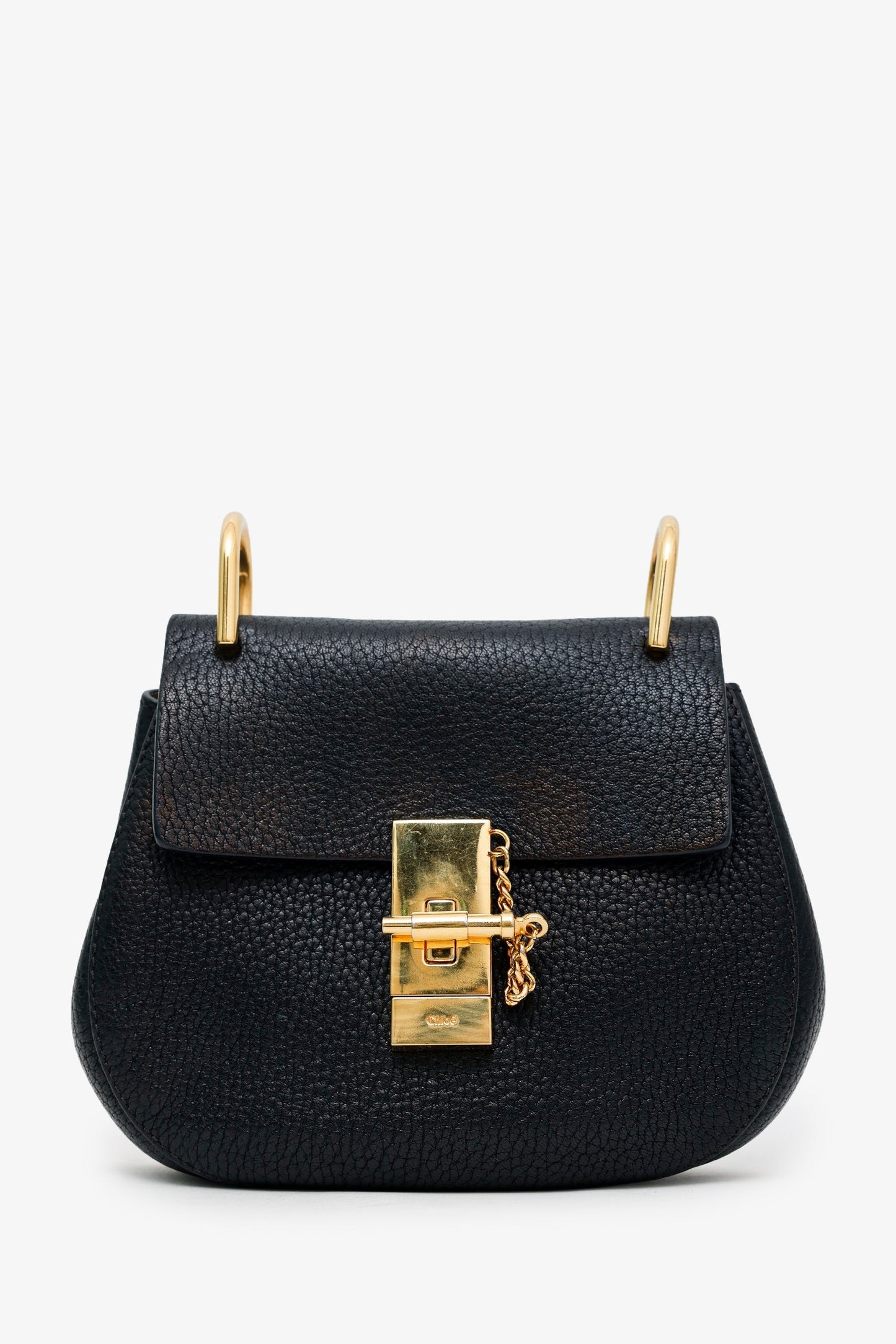 Chloe Black Leather 'Drew' Crossbody Bag