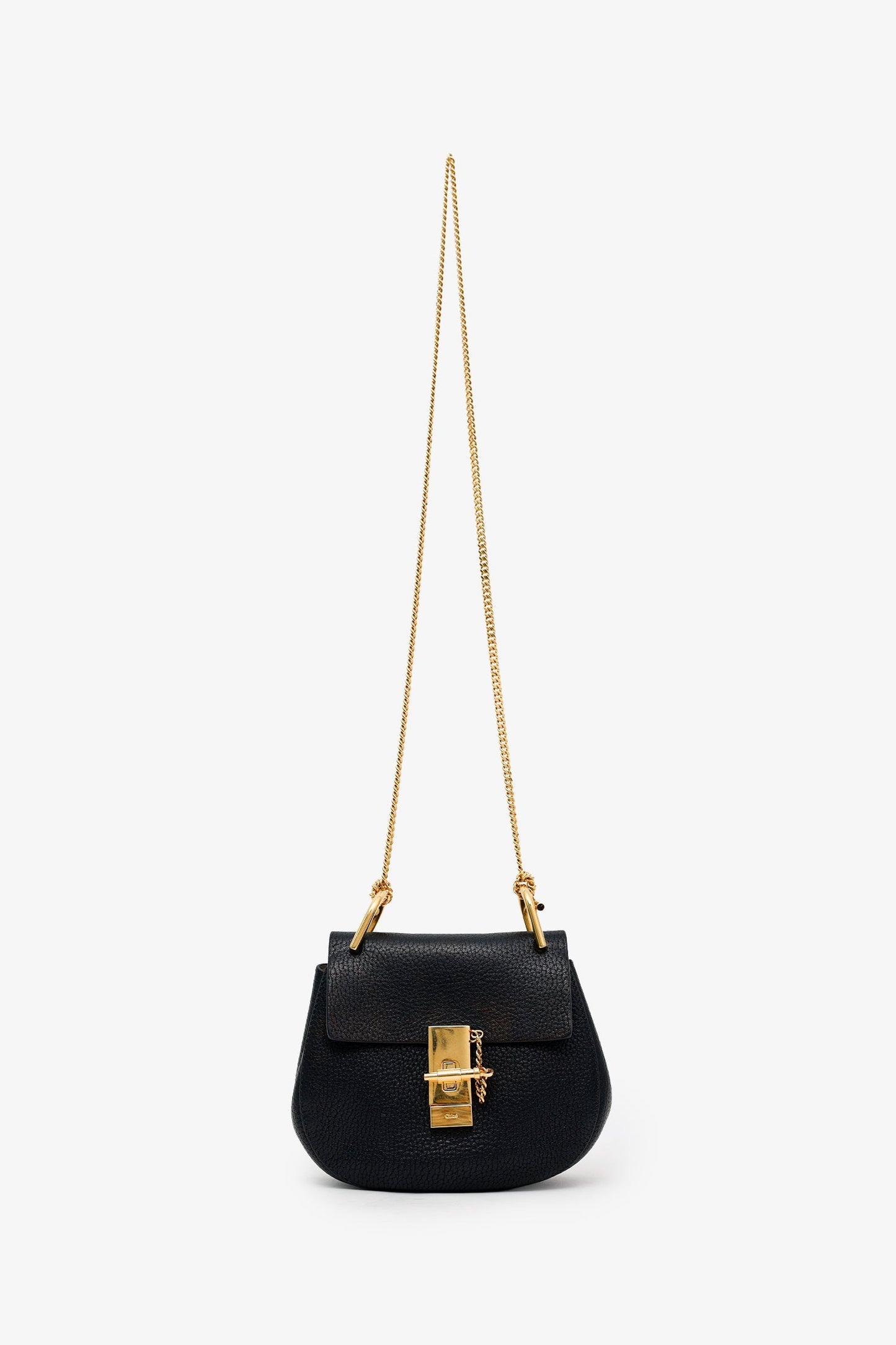 Chloe Black Leather 'Drew' Crossbody Bag