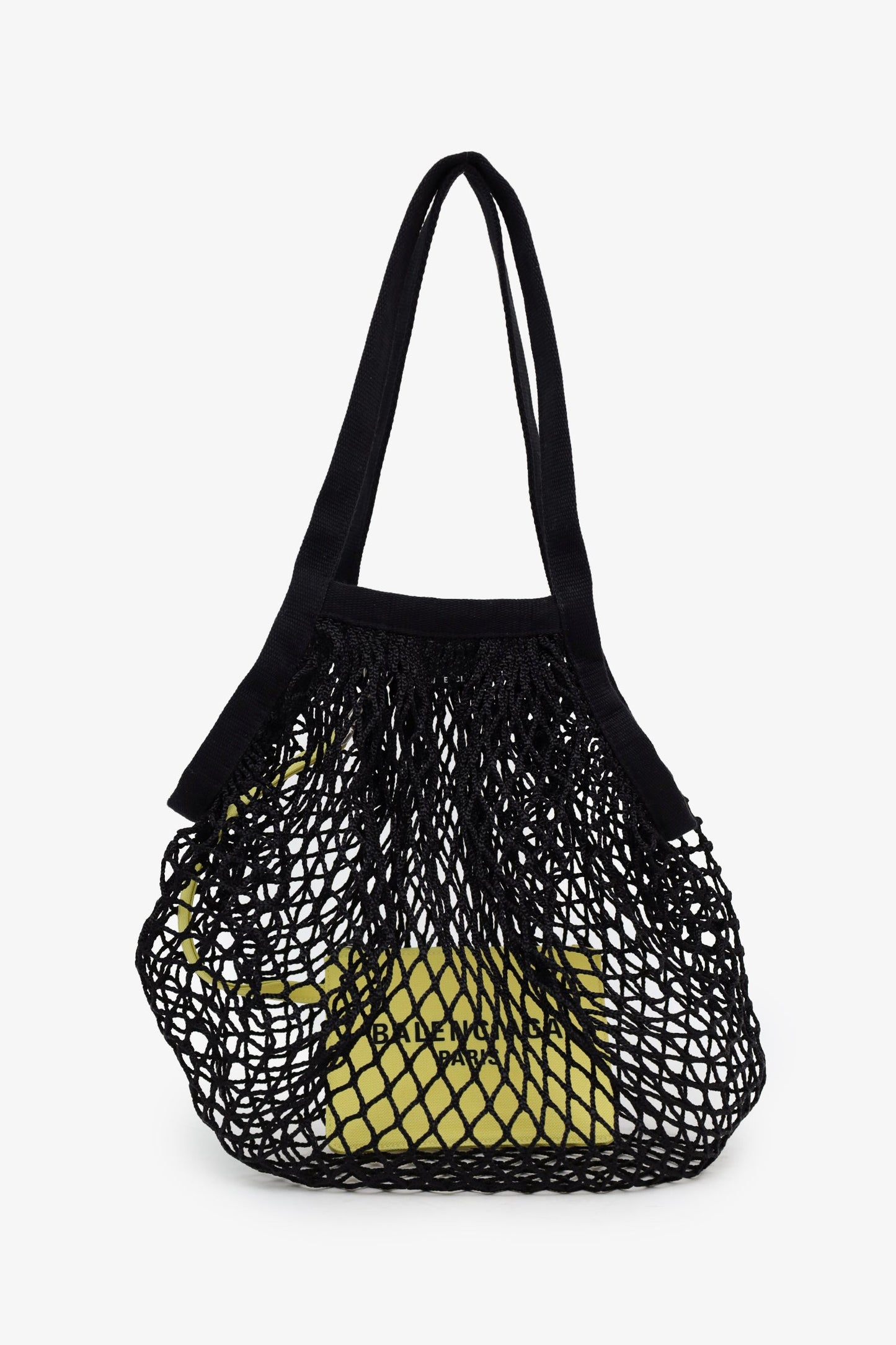 Balenciaga Black Mesh/Knit Shoulder Bag With Pouch