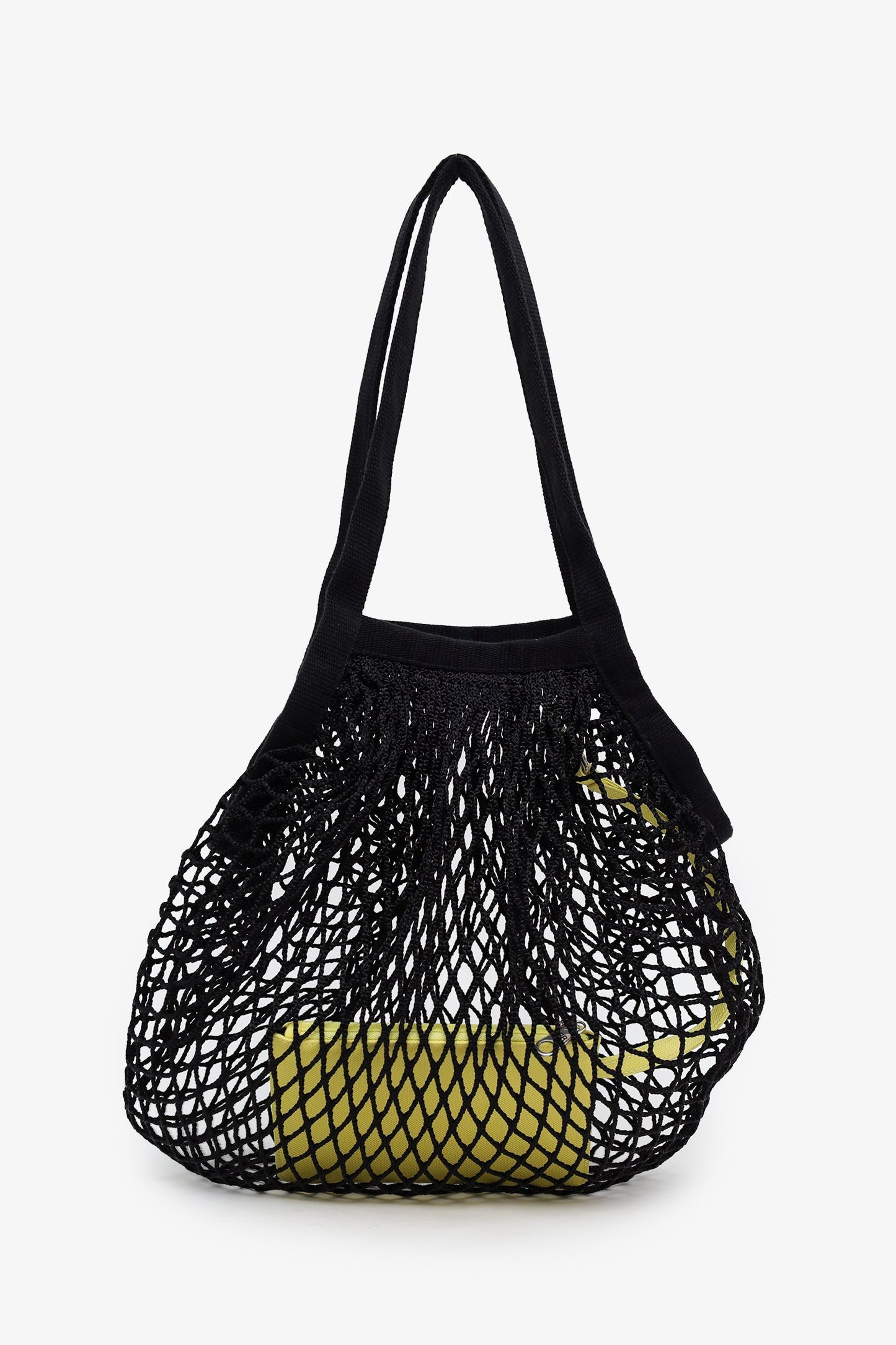 Balenciaga Black Mesh/Knit Shoulder Bag With Pouch