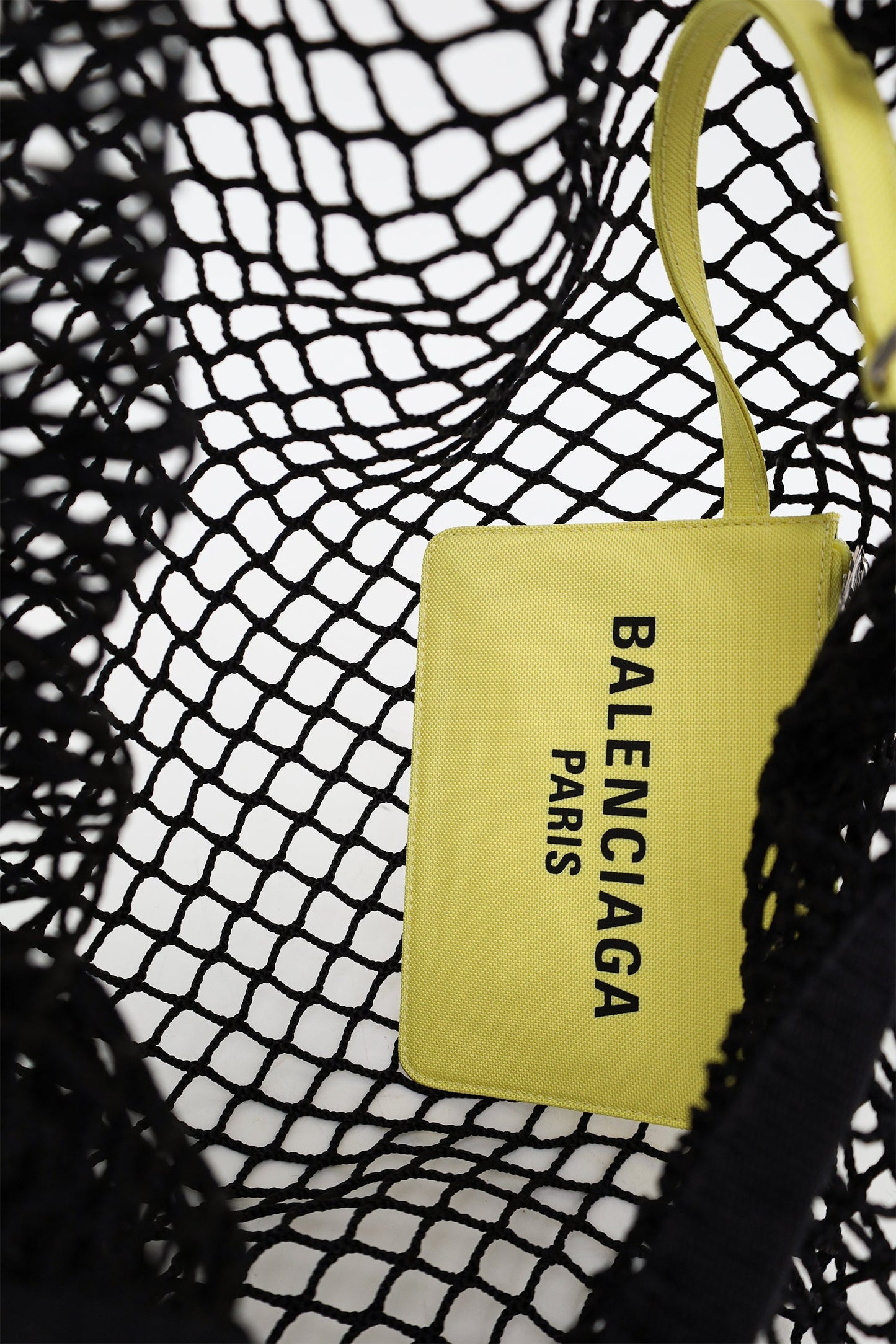 Balenciaga Black Mesh/Knit Shoulder Bag With Pouch