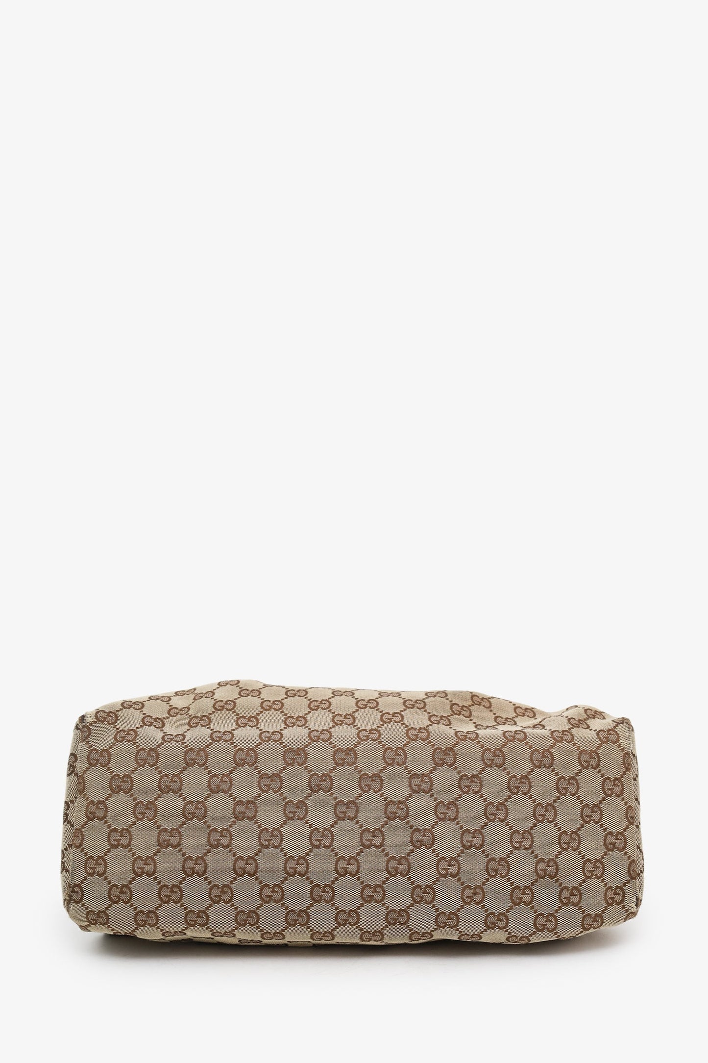 Gucci Beige GG Canvas Wooden Handle Satchel