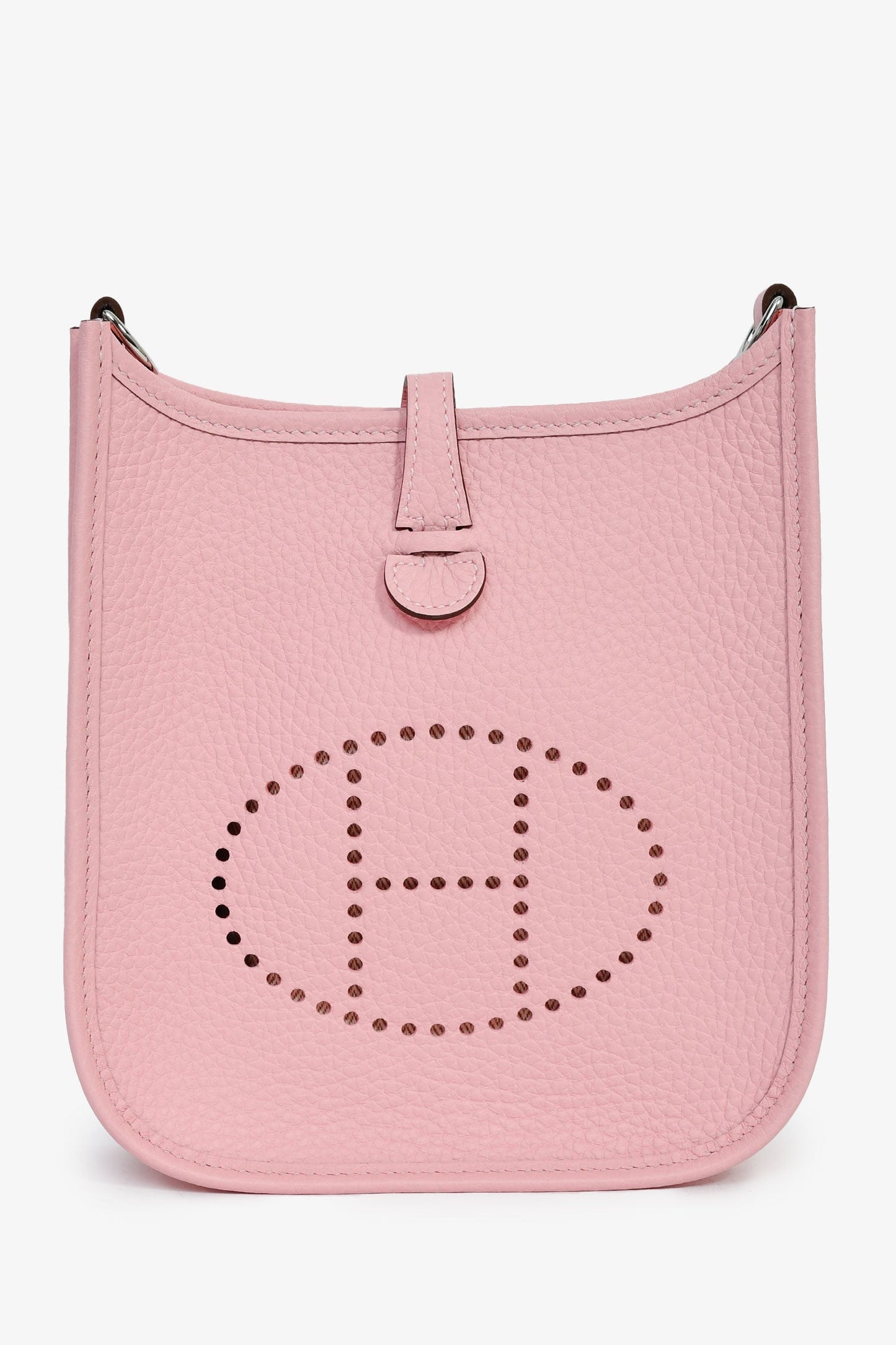 Hermès 2025 Rose Sakura Clemence Leather Evelyne TPM Crossbody