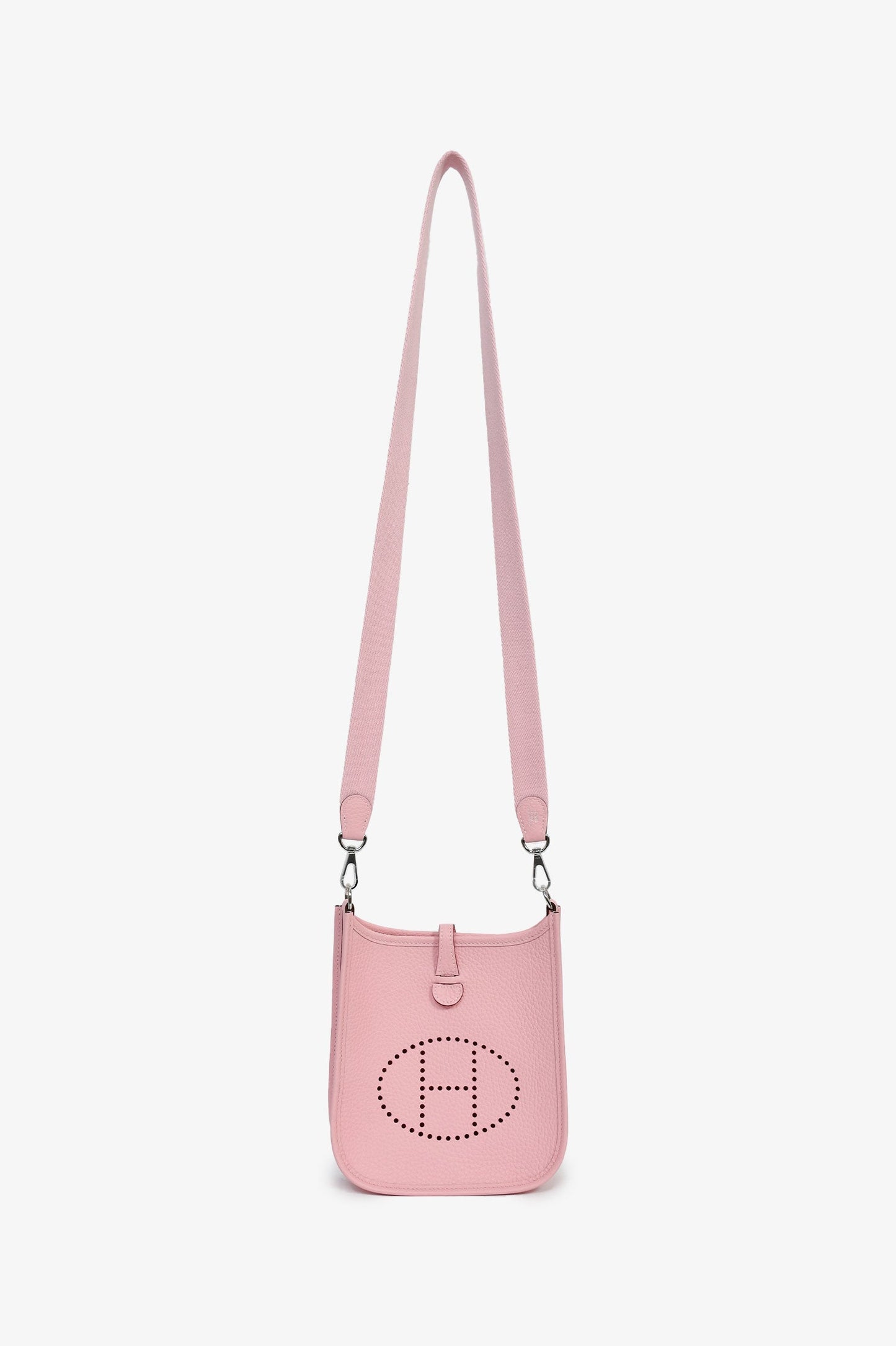 Hermès 2025 Rose Sakura Clemence Leather Evelyne TPM Crossbody