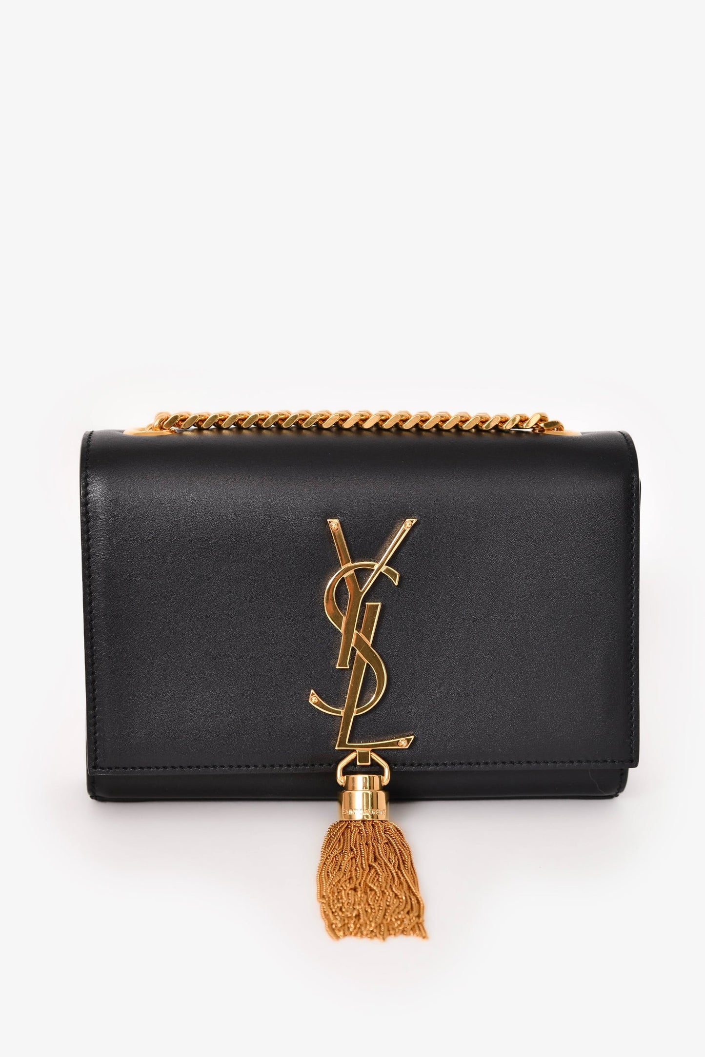 Saint Laurent Black Small Kate Chain Tassel Crossbody