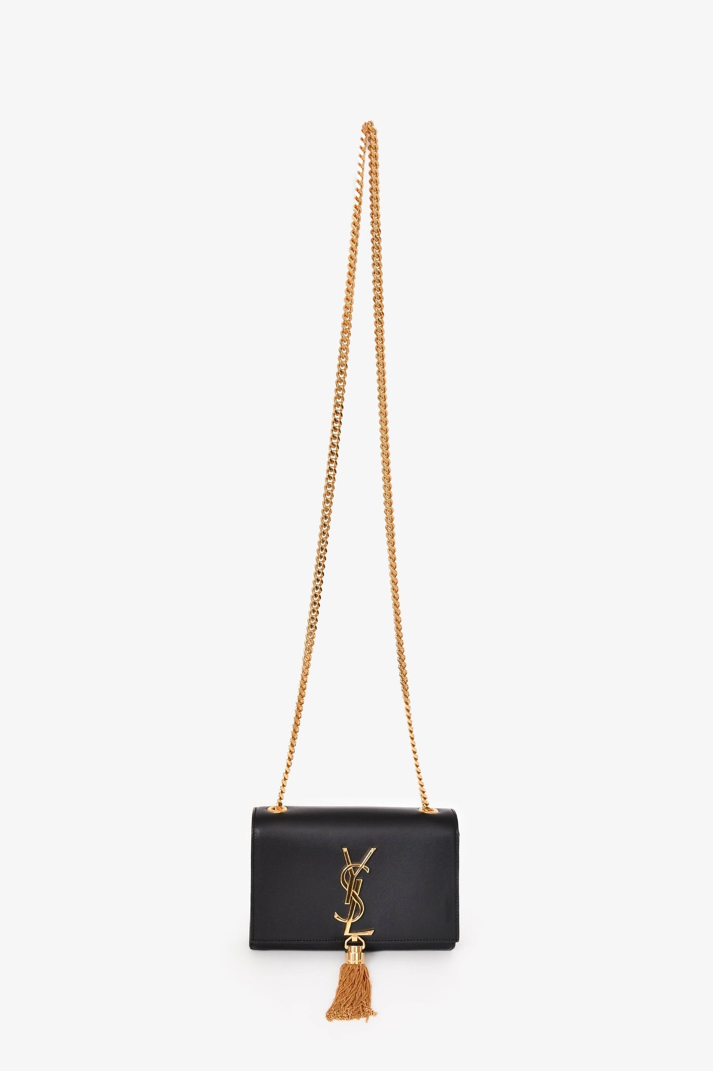 Saint Laurent Black Small Kate Chain Tassel Crossbody