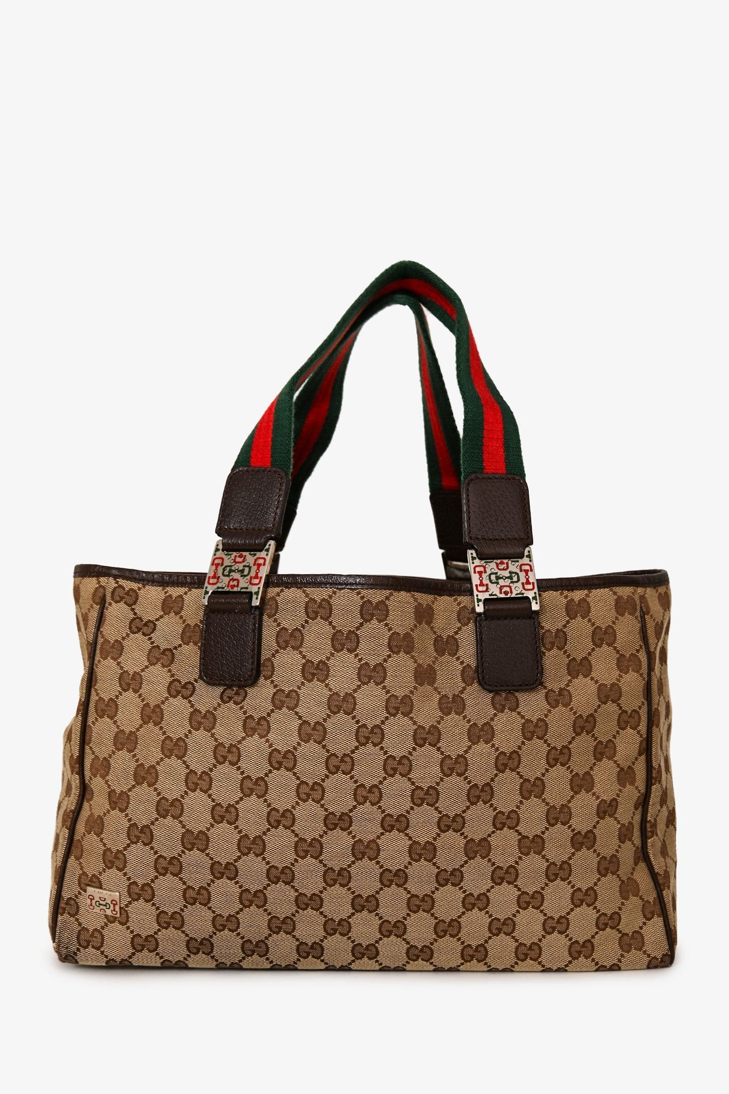 Gucci Beige GG Canvas Web Top Handle Pop Tote