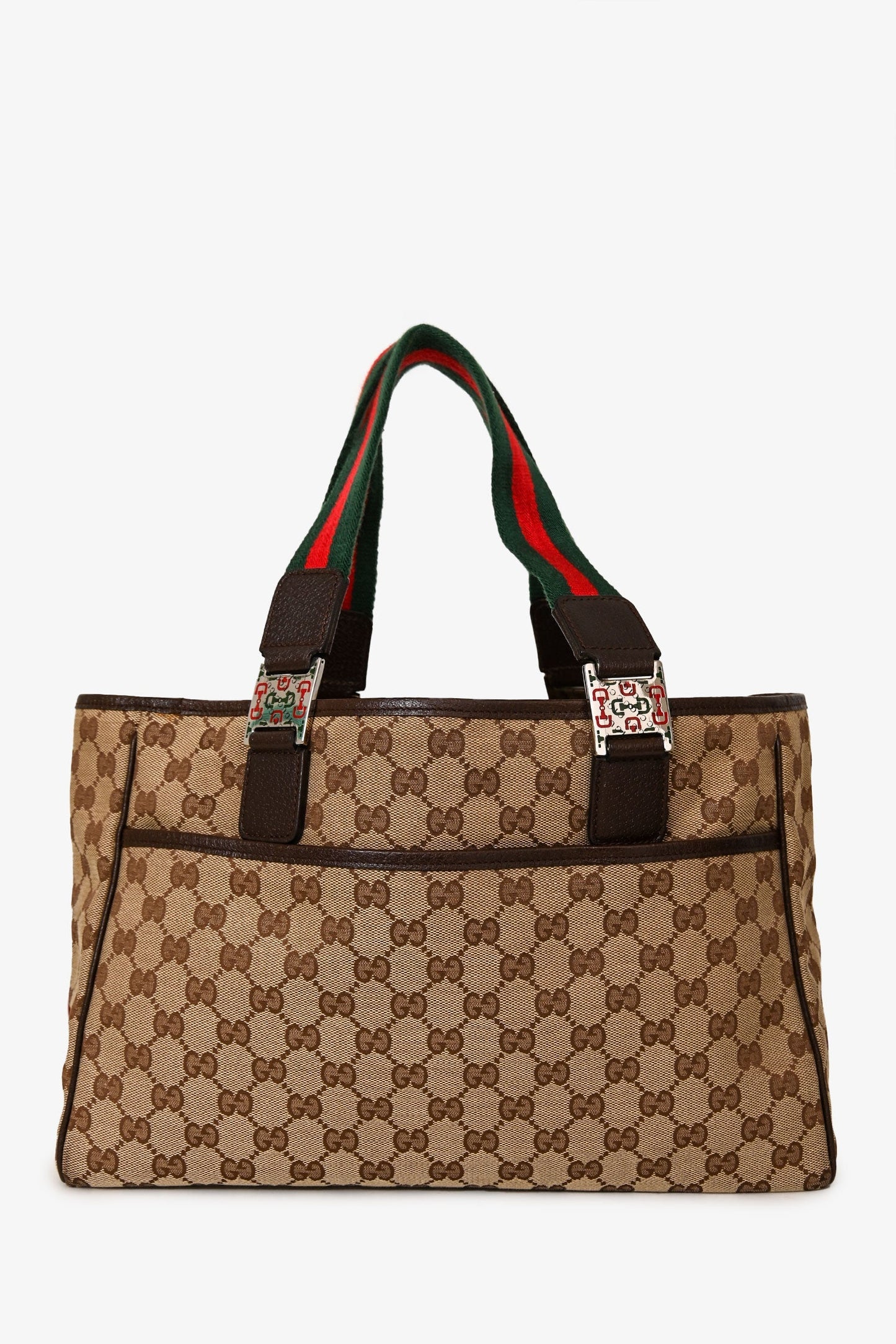 Gucci Beige GG Canvas Web Top Handle Pop Tote