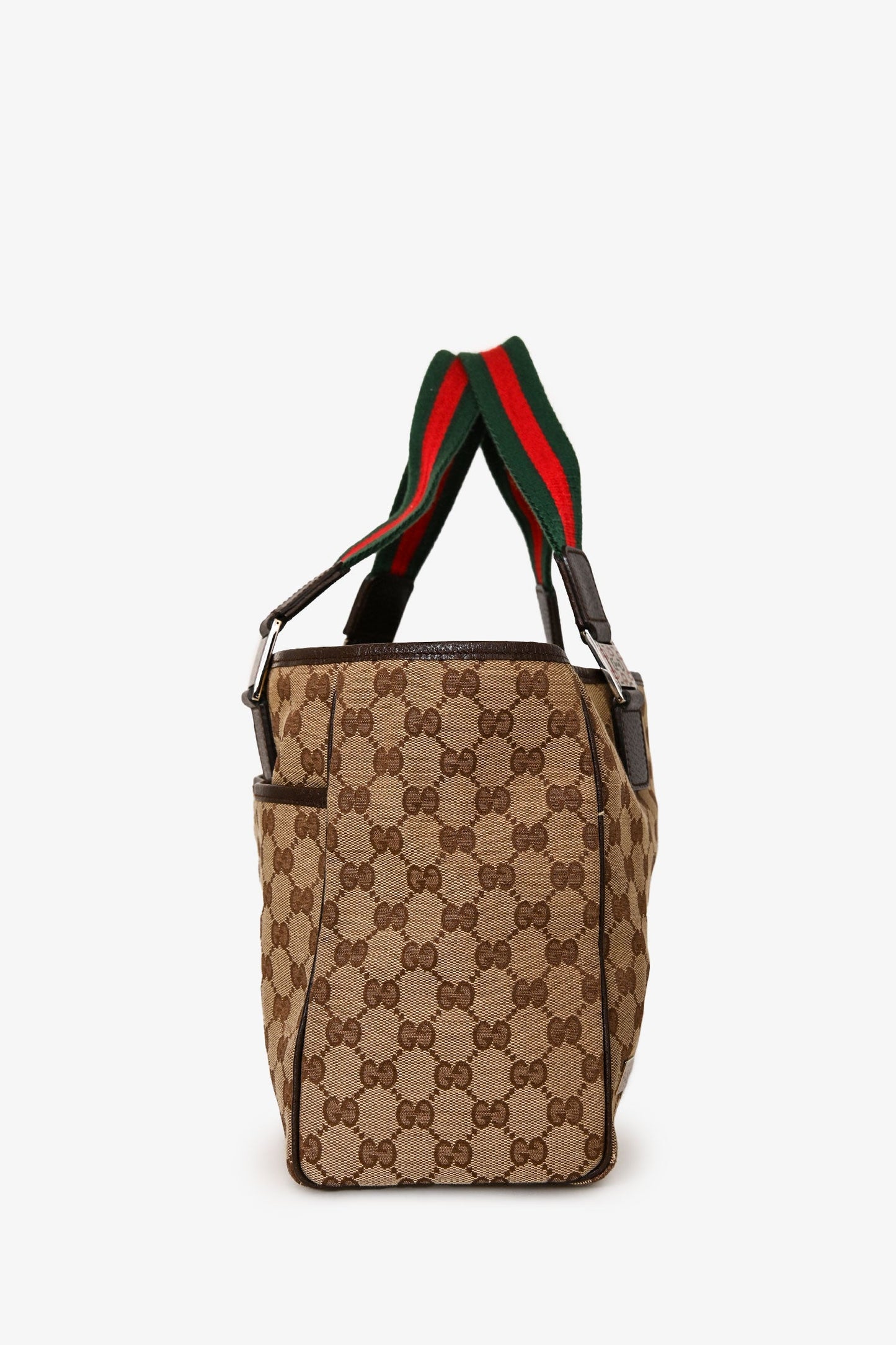 Gucci Beige GG Canvas Web Top Handle Pop Tote