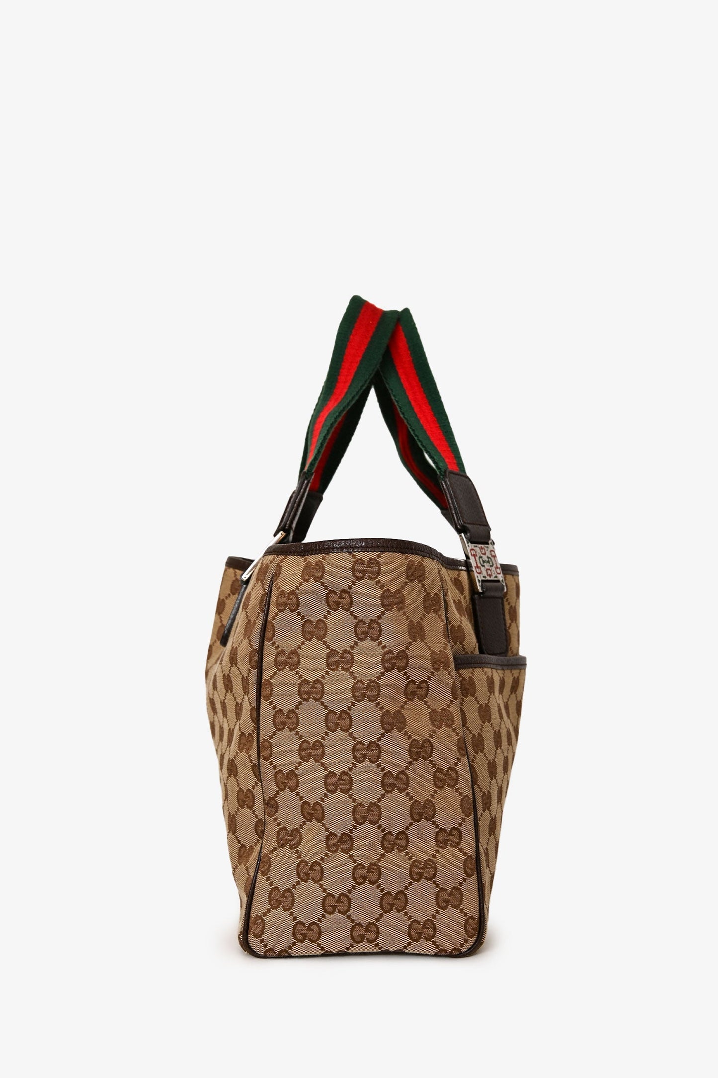 Gucci Beige GG Canvas Web Top Handle Pop Tote