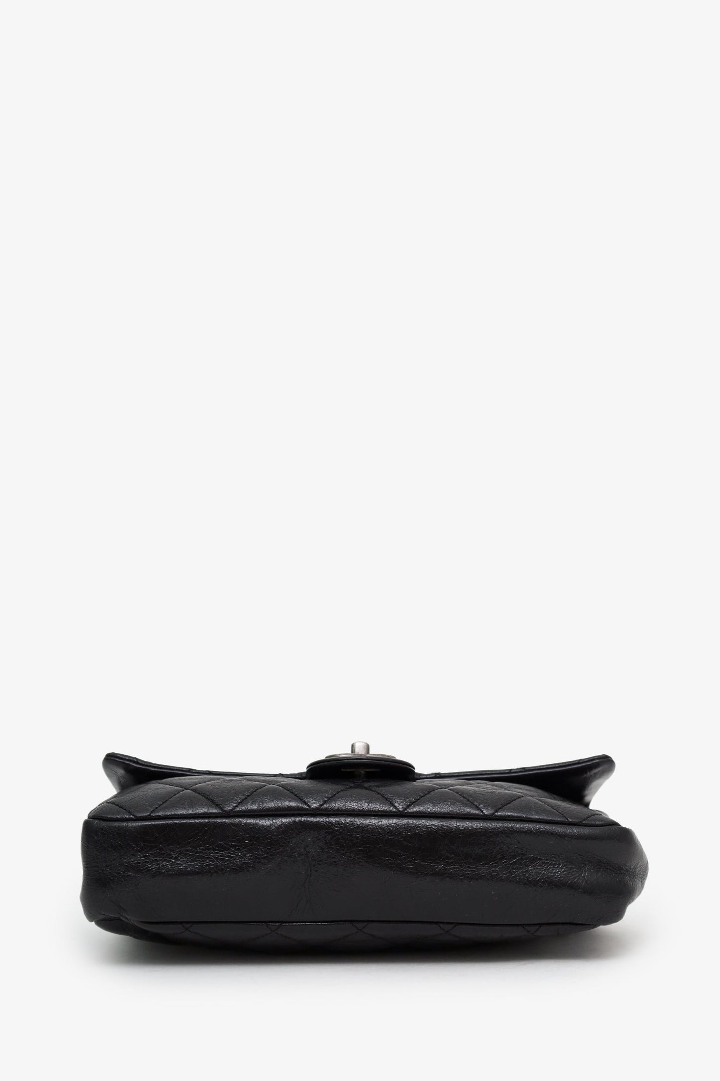 Chanel™ 2014 Black Glazed Quilted Leather Easy Medium Flap Bag
