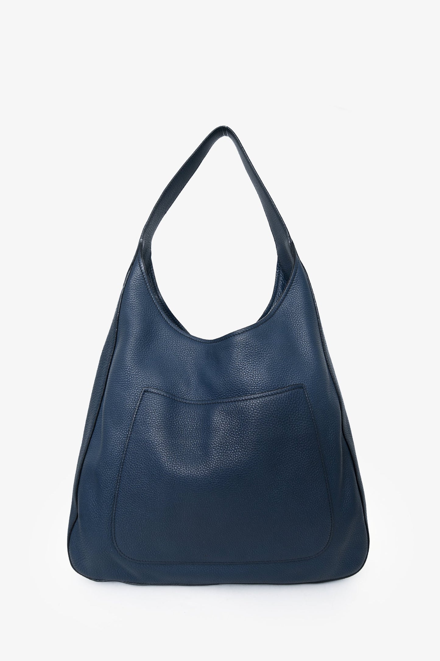 Prada Blue Leather Vitello Corsica Pocket Hobo Bag