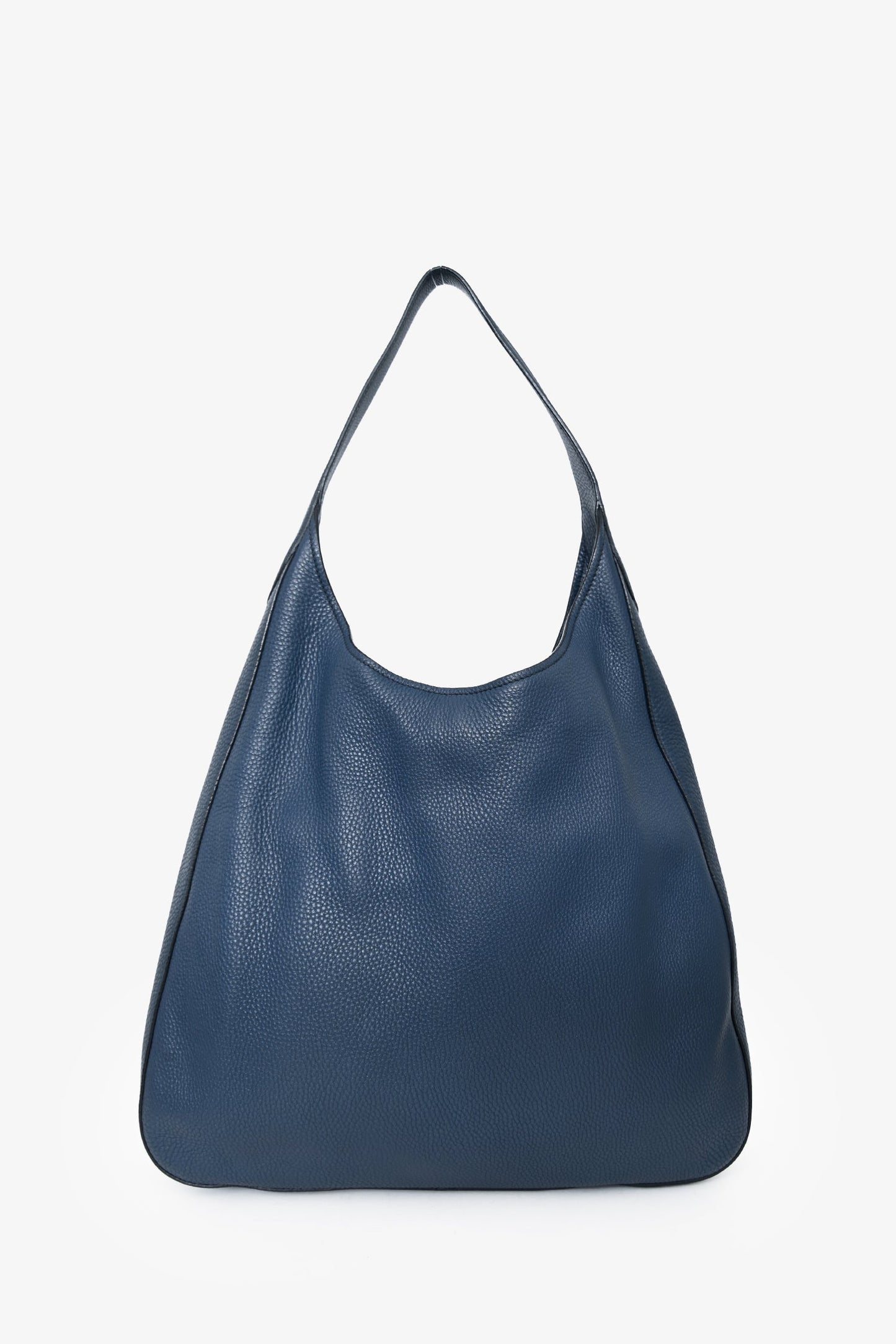 Prada Blue Leather Vitello Corsica Pocket Hobo Bag