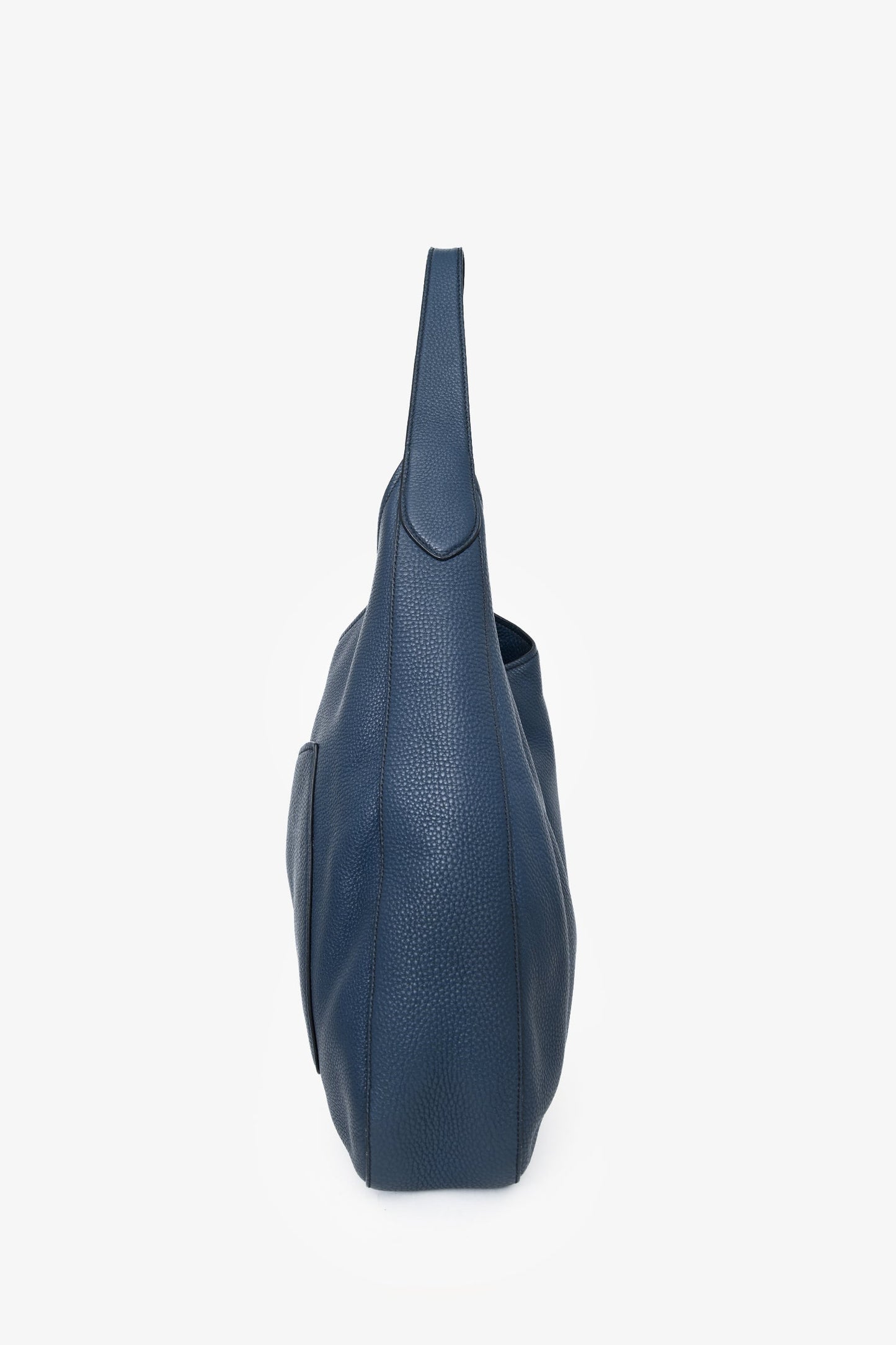 Prada Blue Leather Vitello Corsica Pocket Hobo Bag