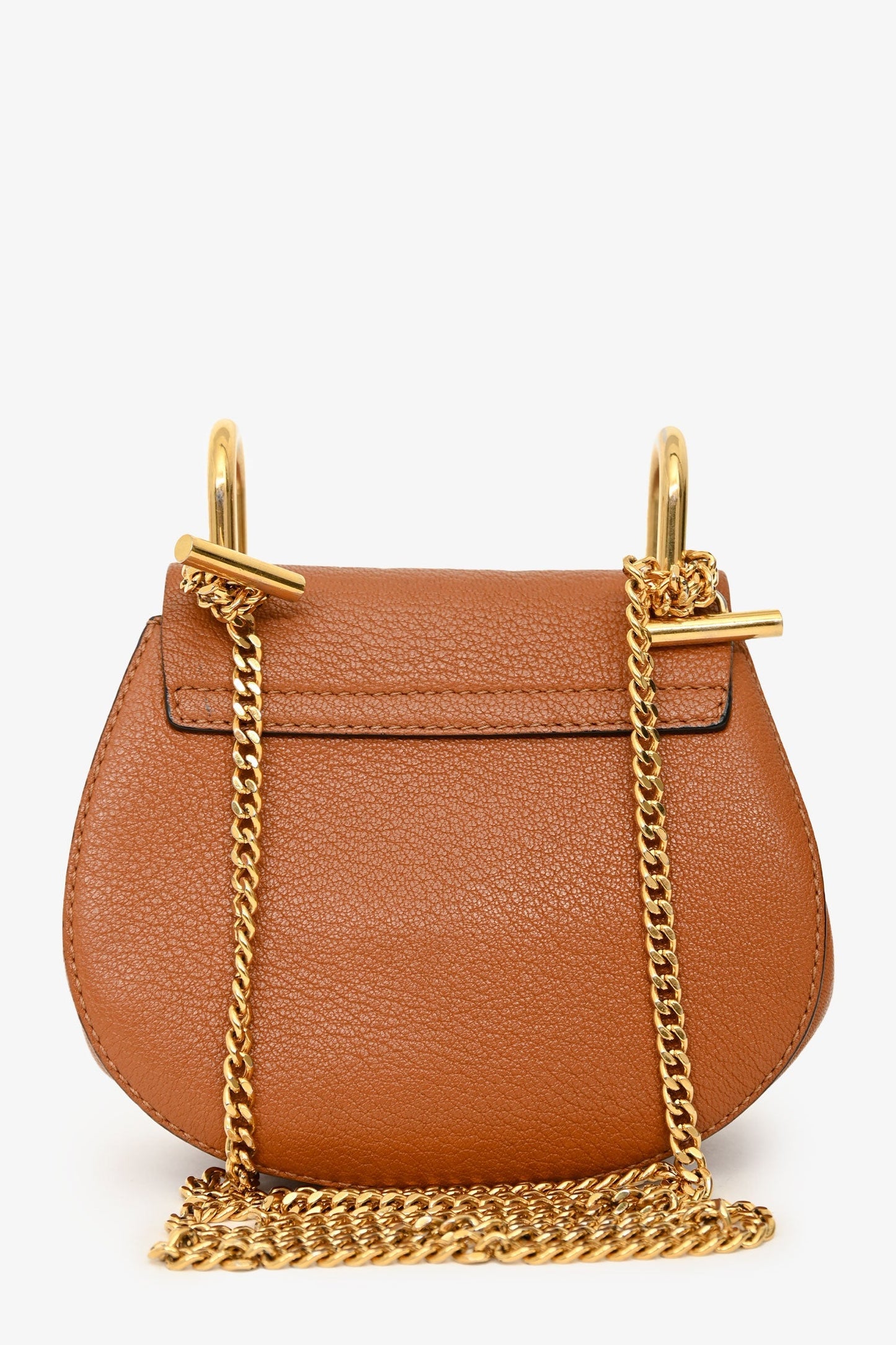 Chloe 2015 Brown Grained Leather Mini 'Drew' Crossbody Bag