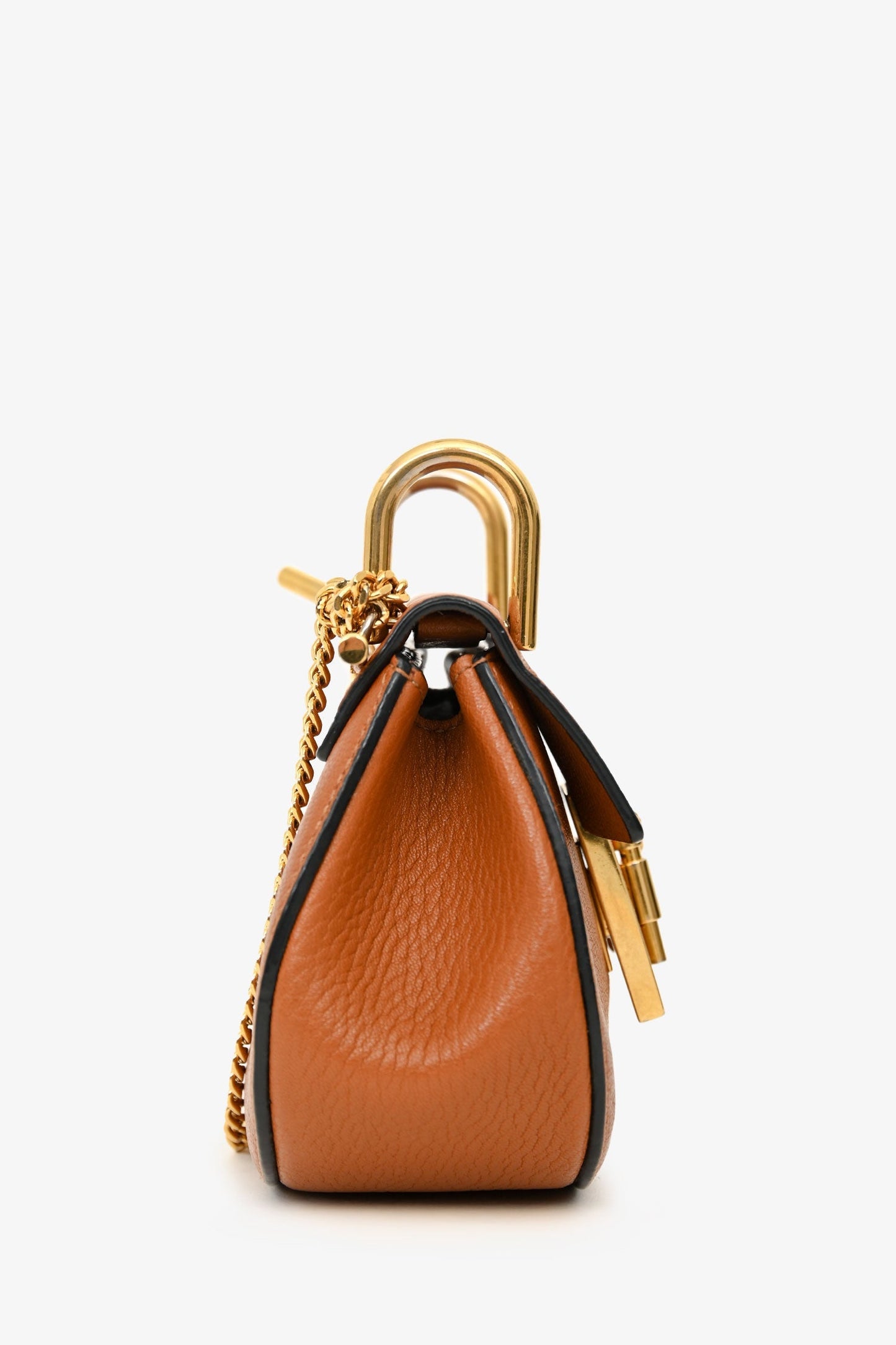 Chloe 2015 Brown Grained Leather Mini 'Drew' Crossbody Bag