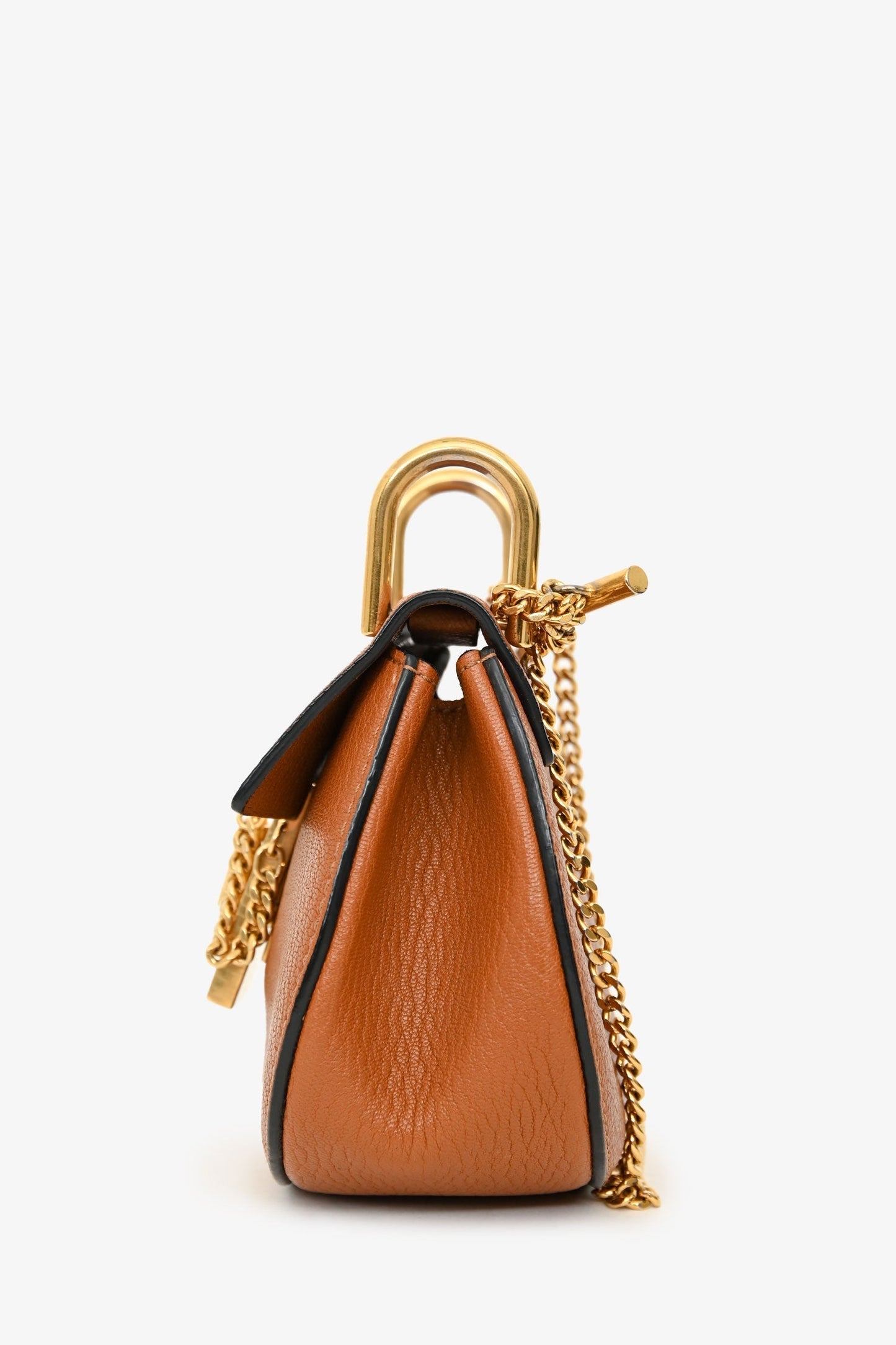 Chloe 2015 Brown Grained Leather Mini 'Drew' Crossbody Bag