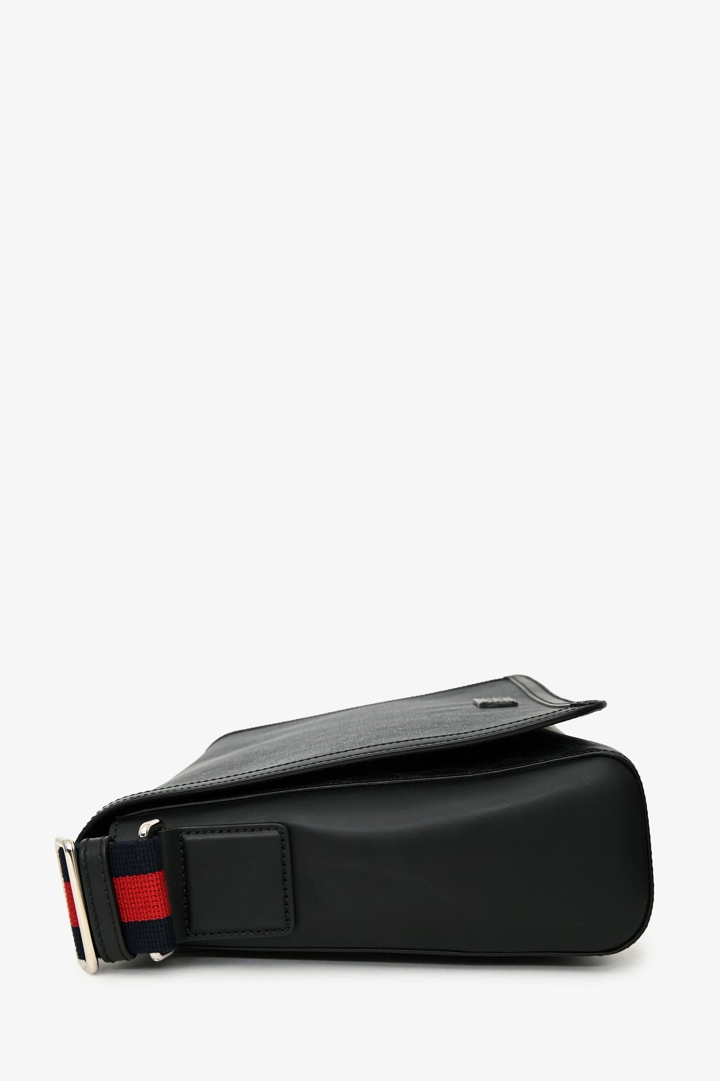 Gucci Black GG Cupreme Flap Web Strap Messenger Bag