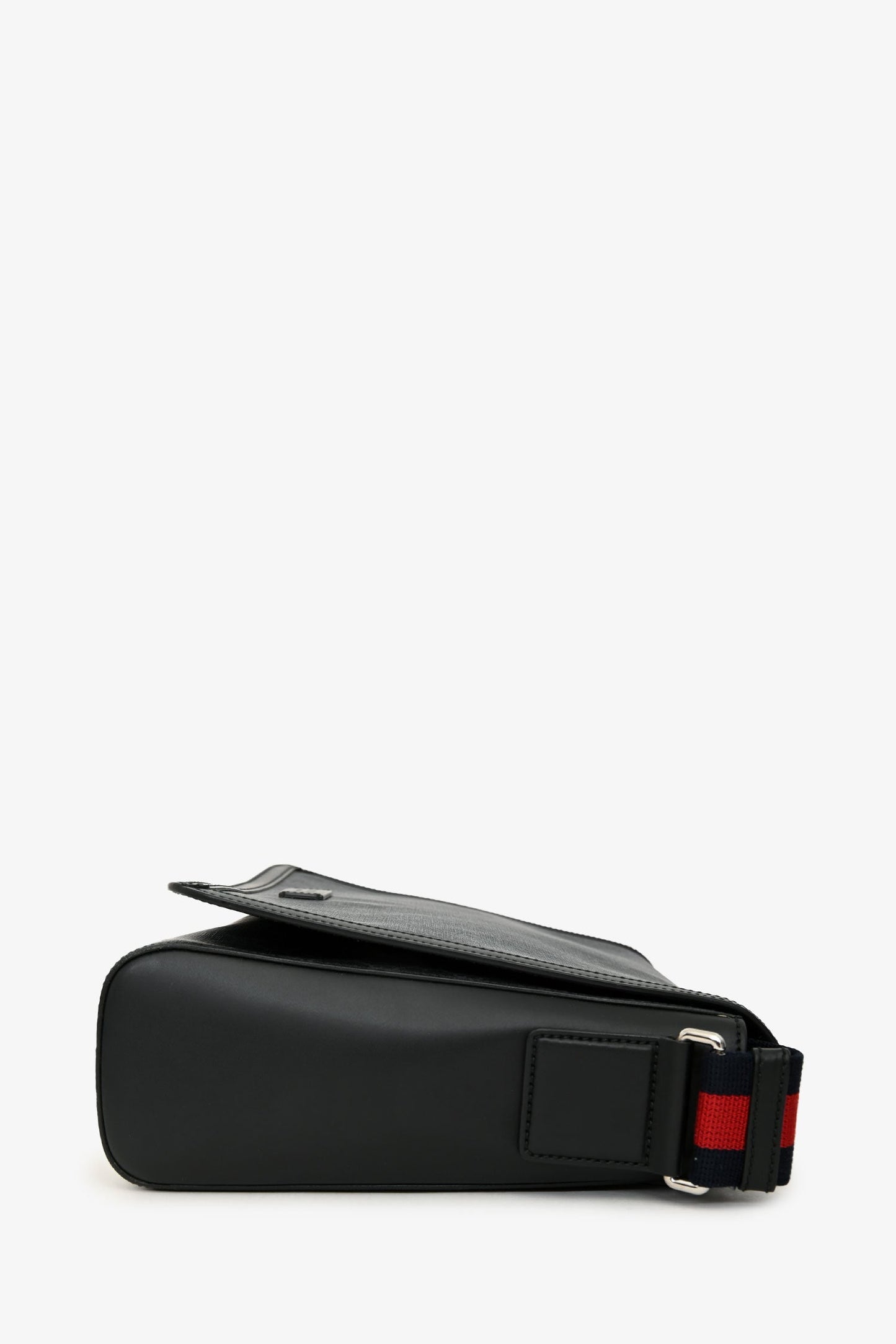 Gucci Black GG Cupreme Flap Web Strap Messenger Bag