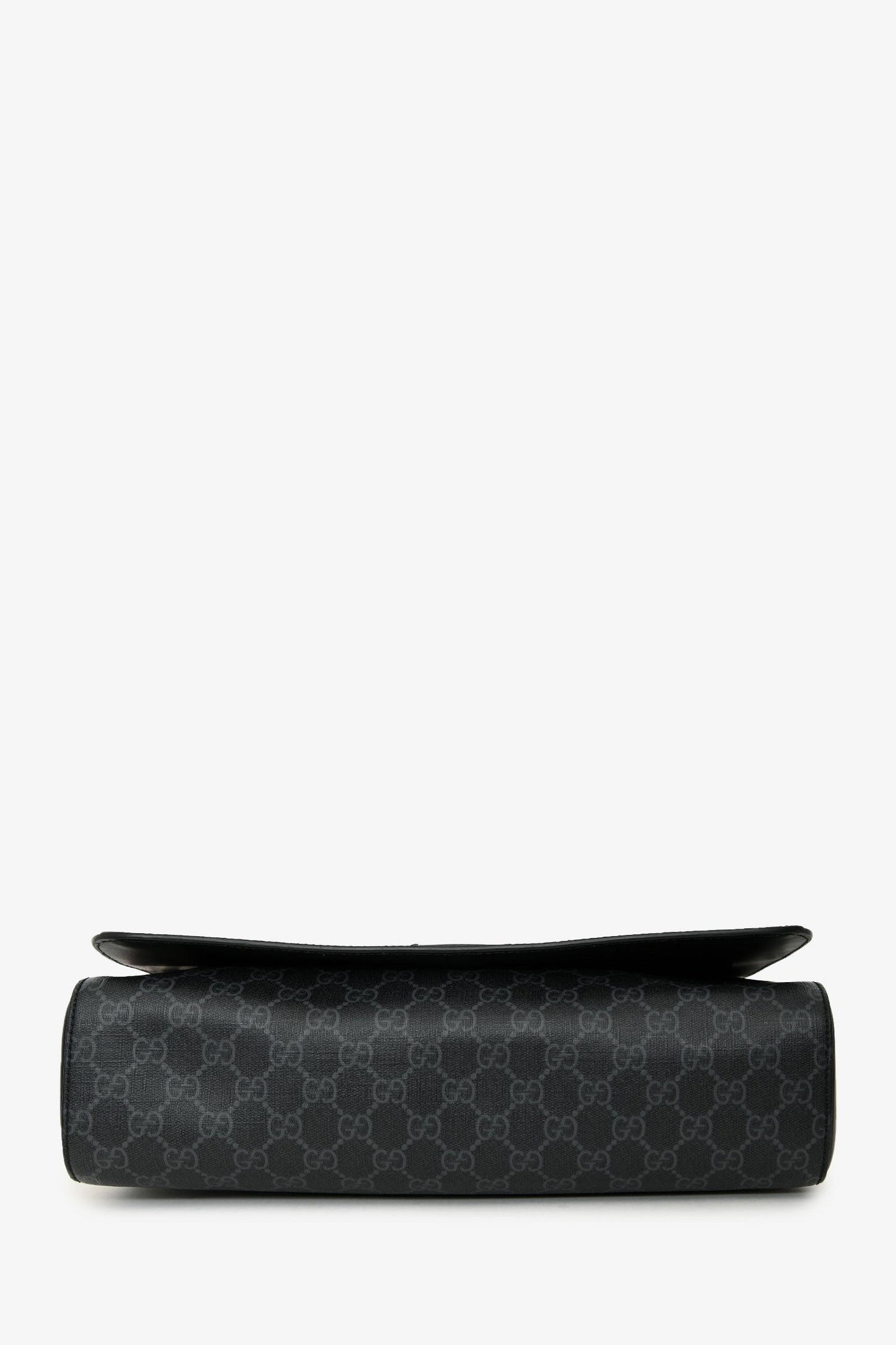 Gucci Black GG Cupreme Flap Web Strap Messenger Bag
