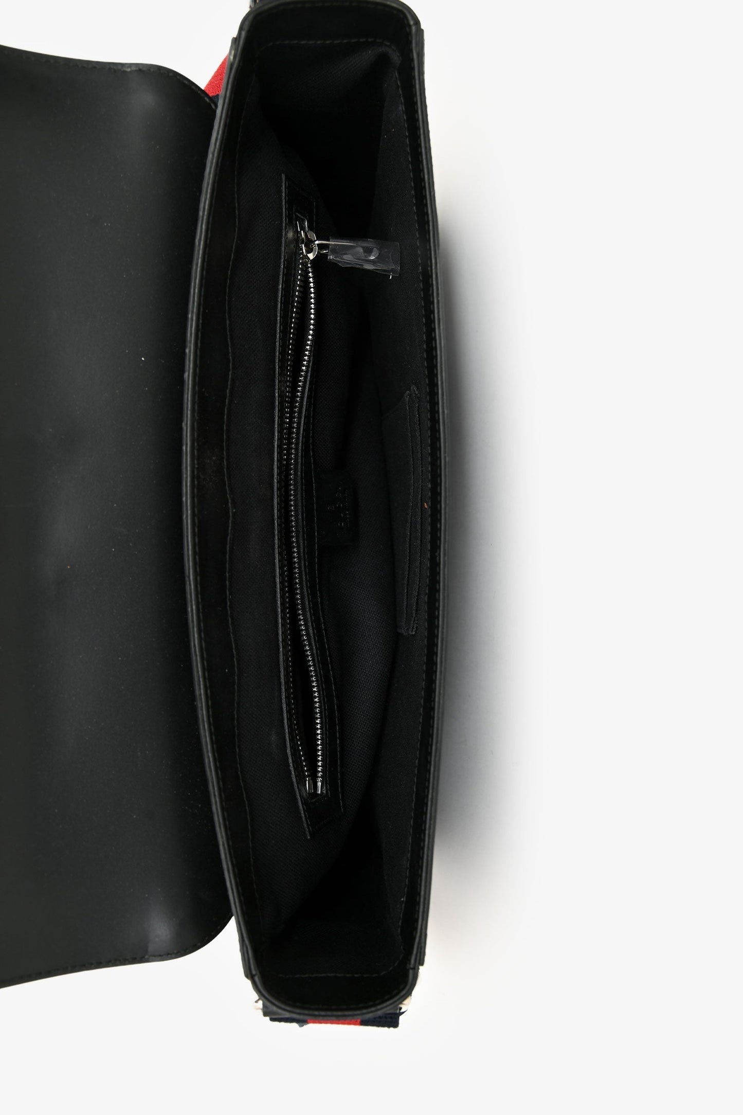 Gucci Black GG Cupreme Flap Web Strap Messenger Bag