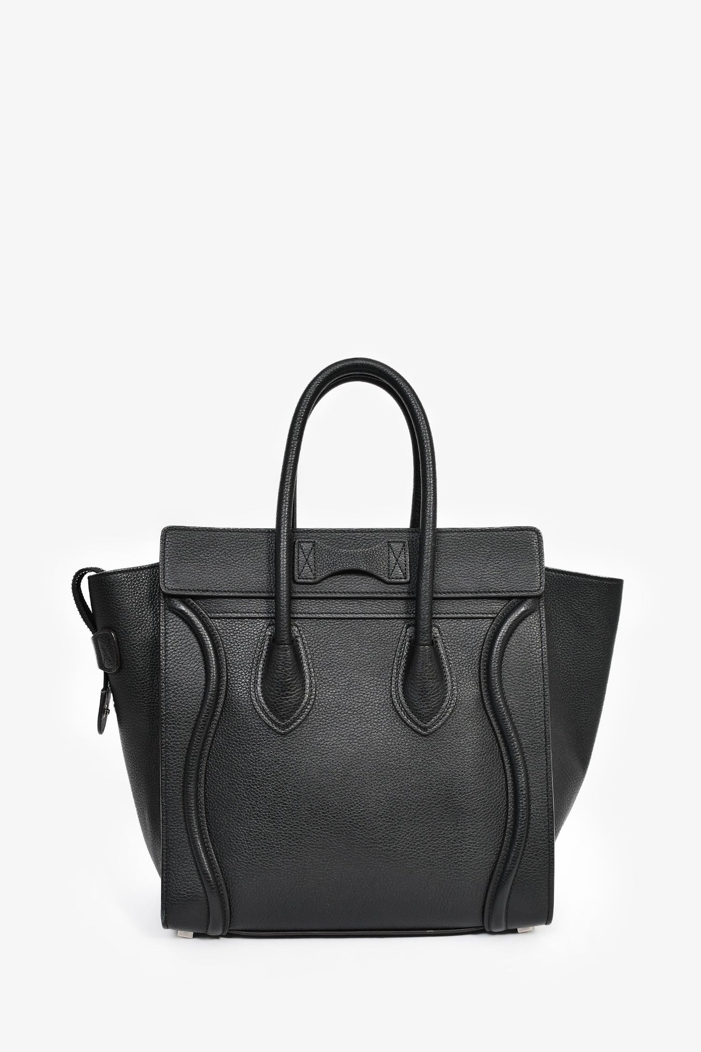 Celine Black Grained Leather Micro Luggage Tote