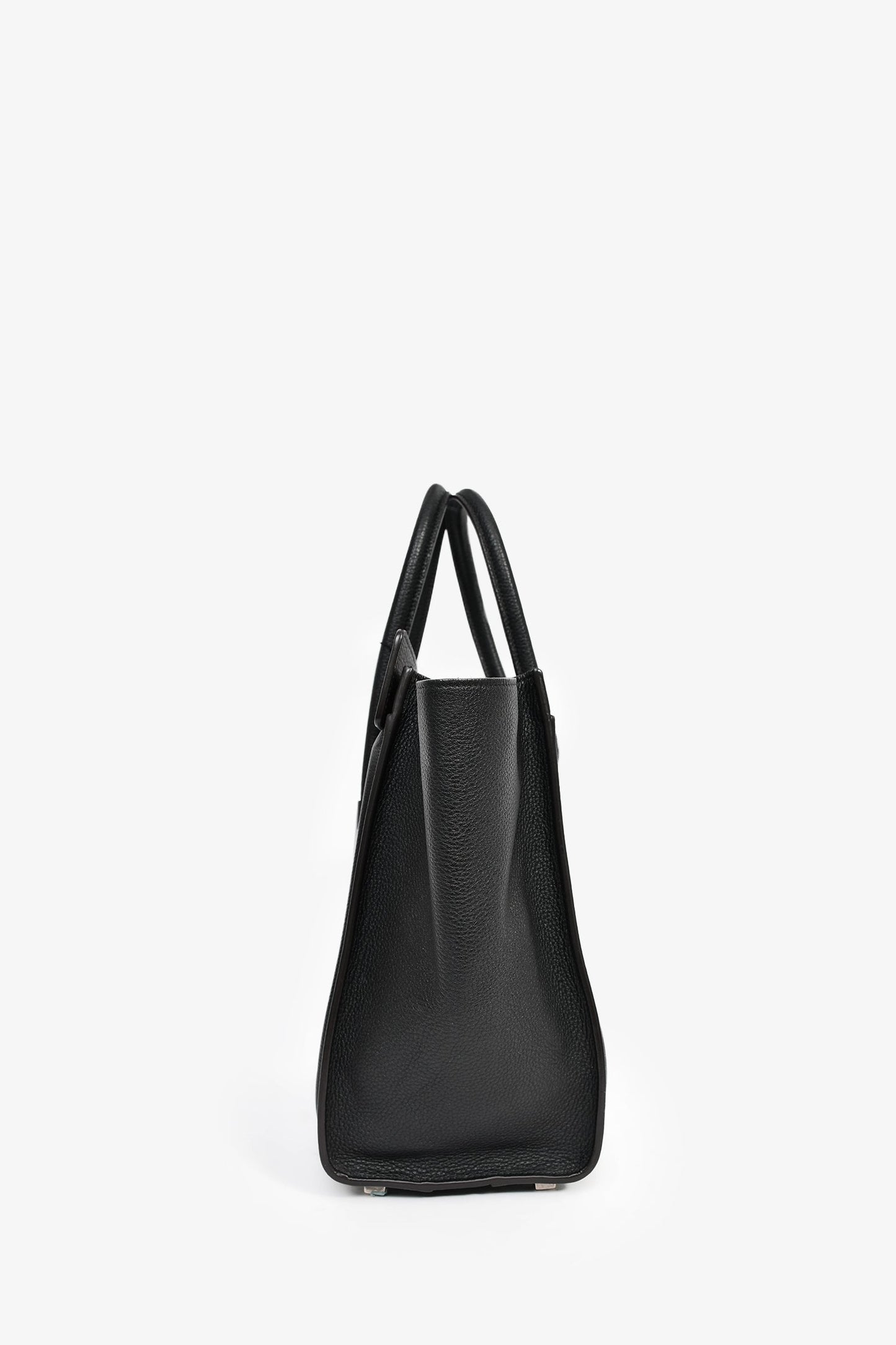 Celine Black Grained Leather Micro Luggage Tote