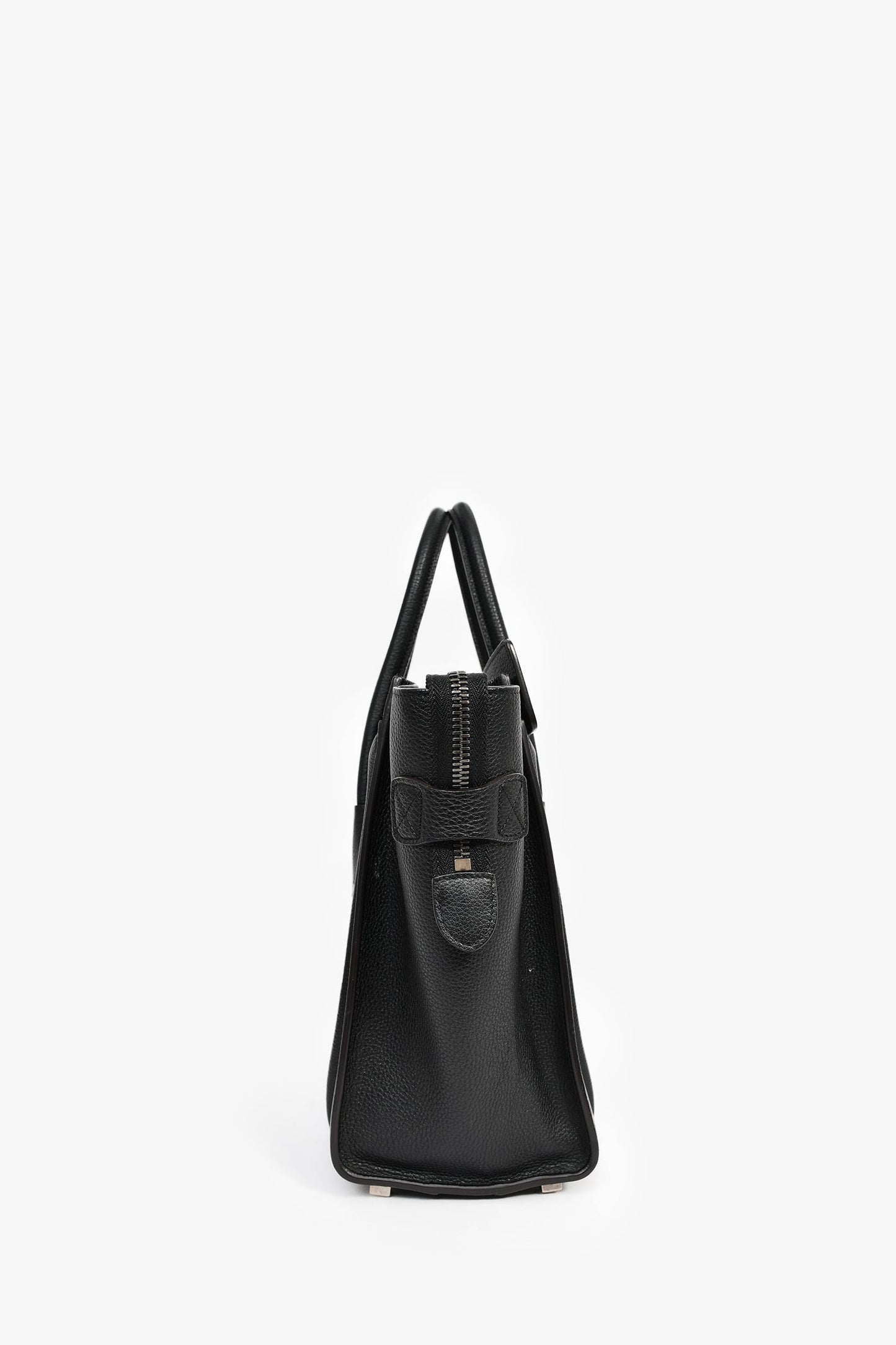 Celine Black Grained Leather Micro Luggage Tote