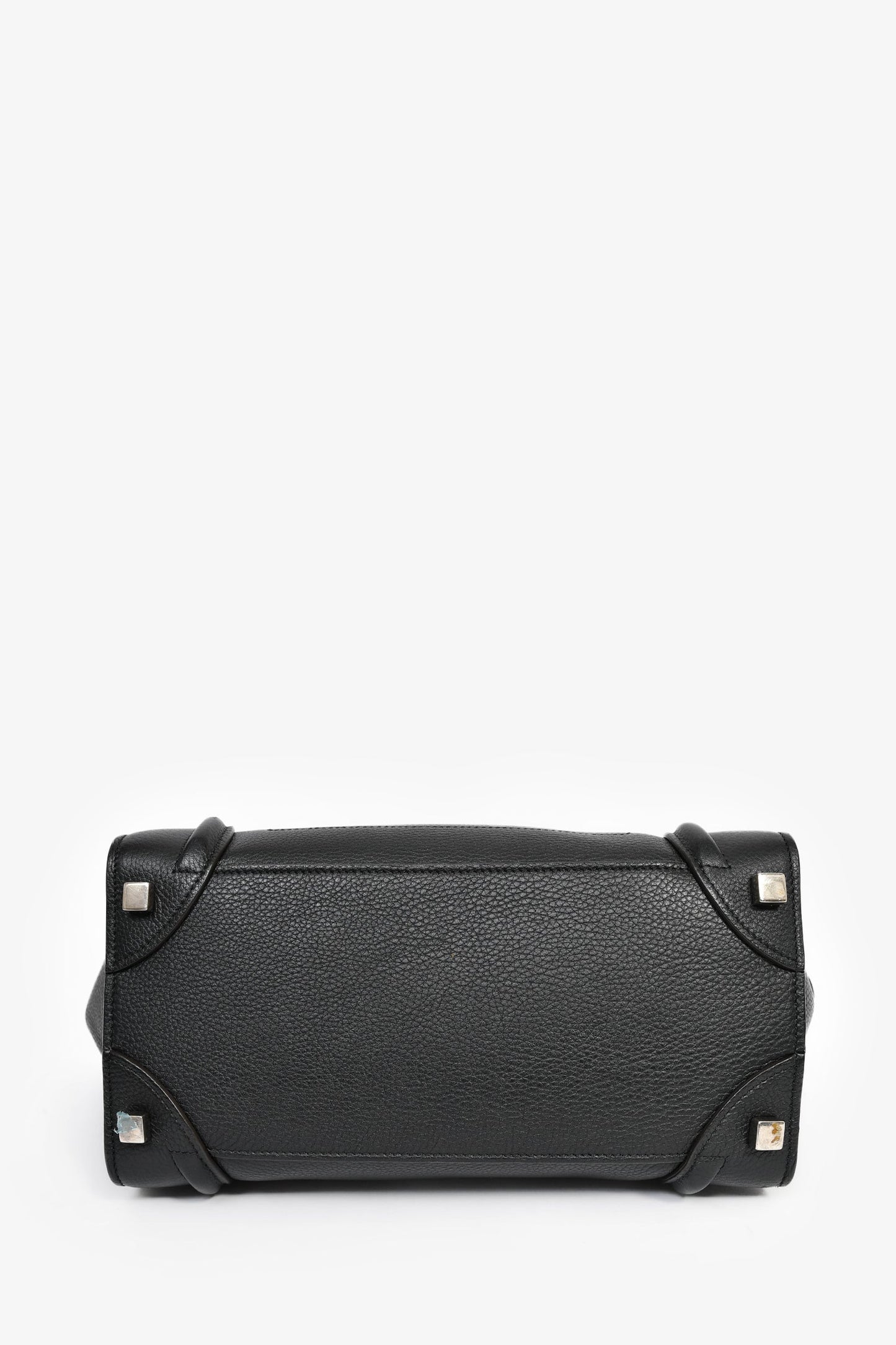 Celine Black Grained Leather Micro Luggage Tote