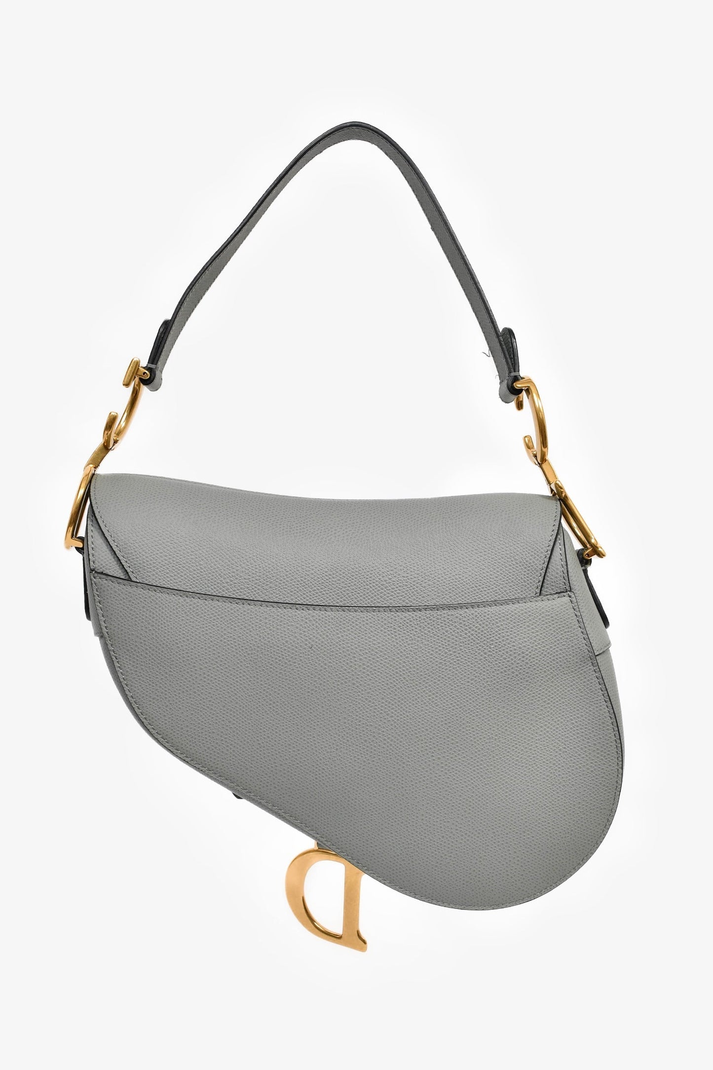 Christian Dior 2019 Grey Leather Classic Saddle Bag