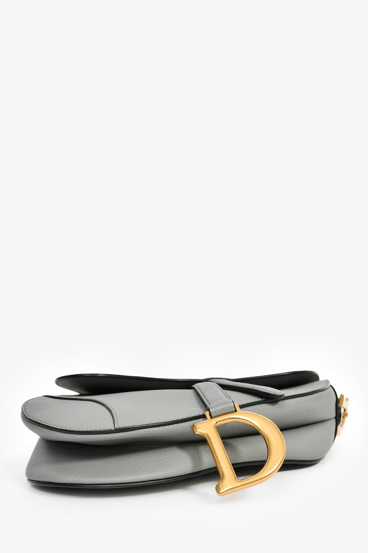 Christian Dior 2019 Grey Leather Classic Saddle Bag