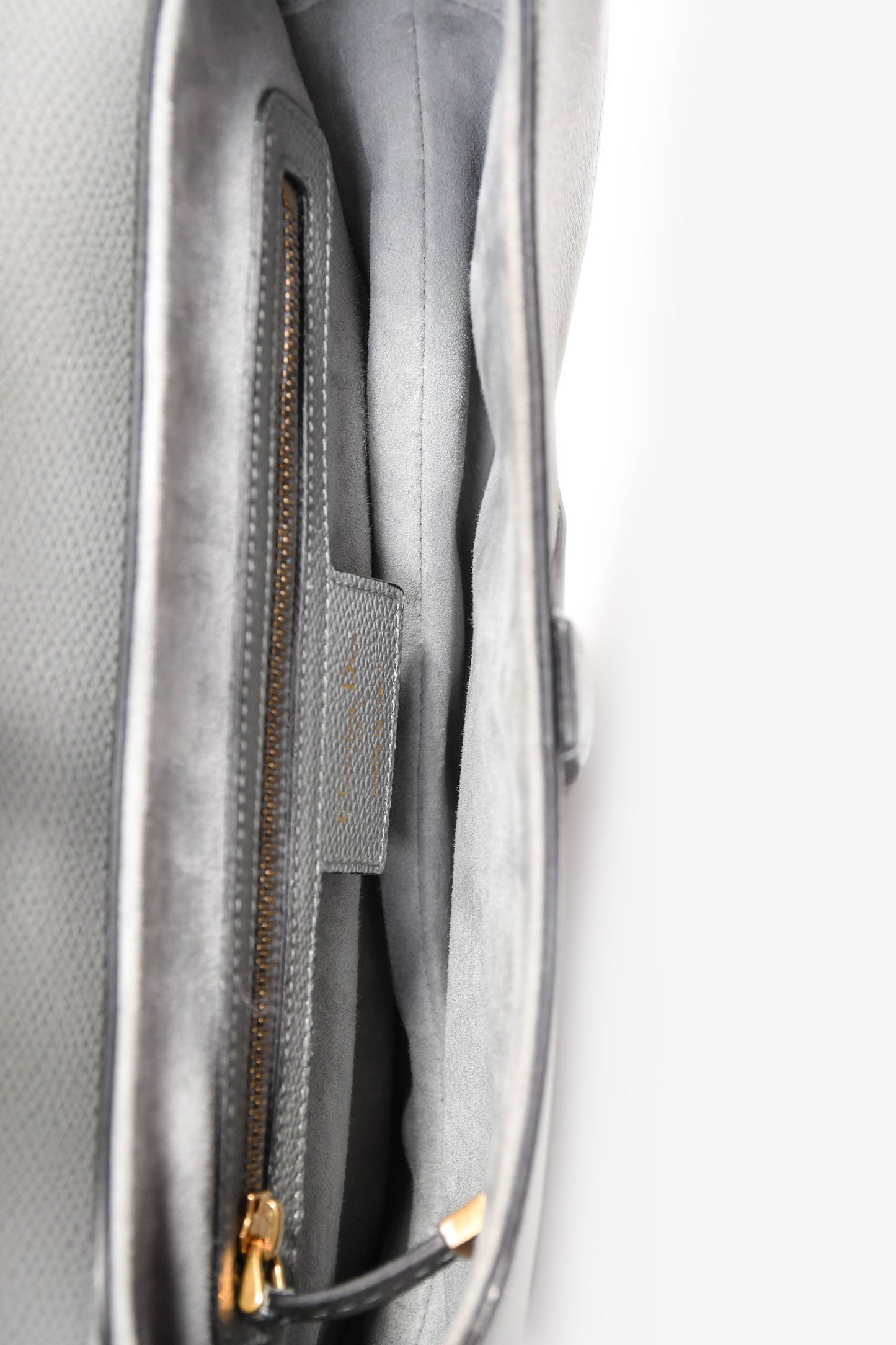 Christian Dior 2019 Grey Leather Classic Saddle Bag