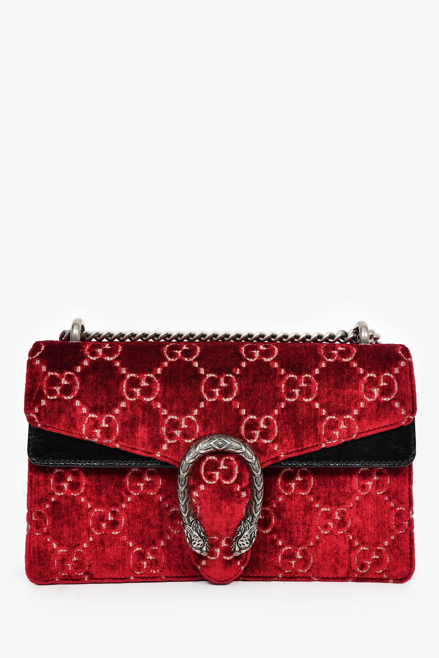 Gucci Red Velvet GG Monogram Medium 'Dionysus' Shoulder Bag