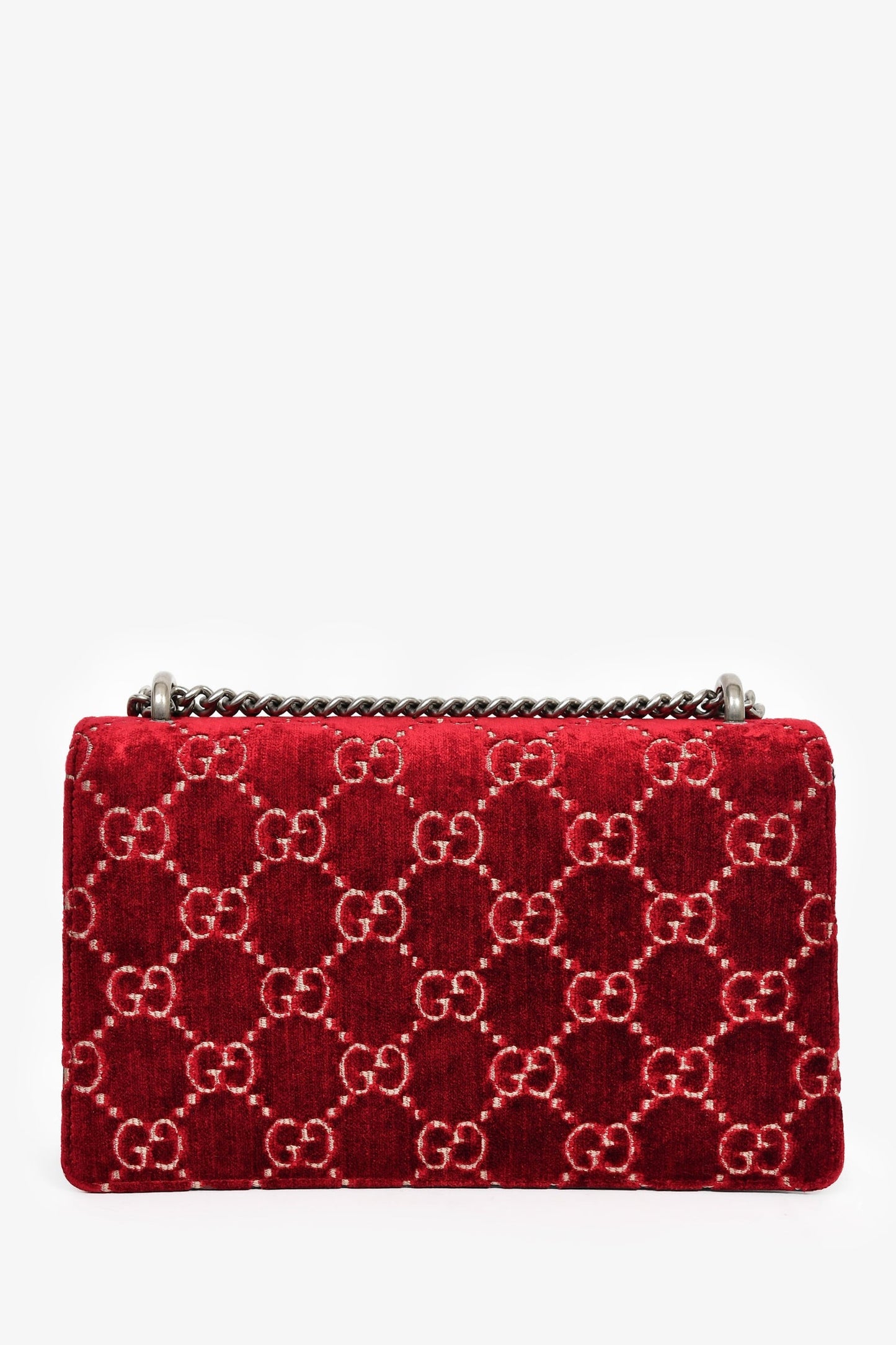 Gucci Red Velvet GG Monogram Medium 'Dionysus' Shoulder Bag