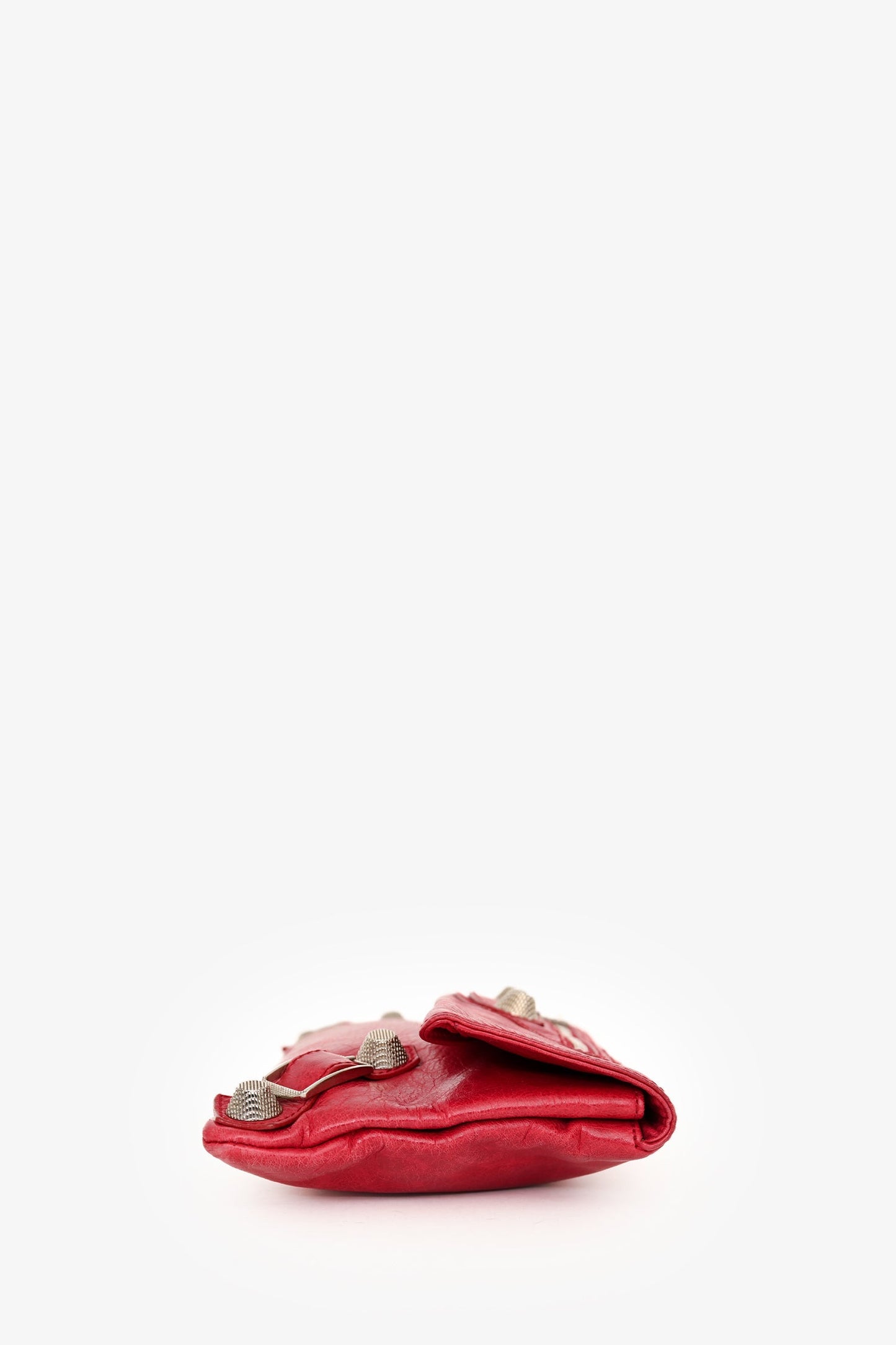 Balenciaga Red Leather Lambskin Motocross Giant 12 Envelope Clutch
