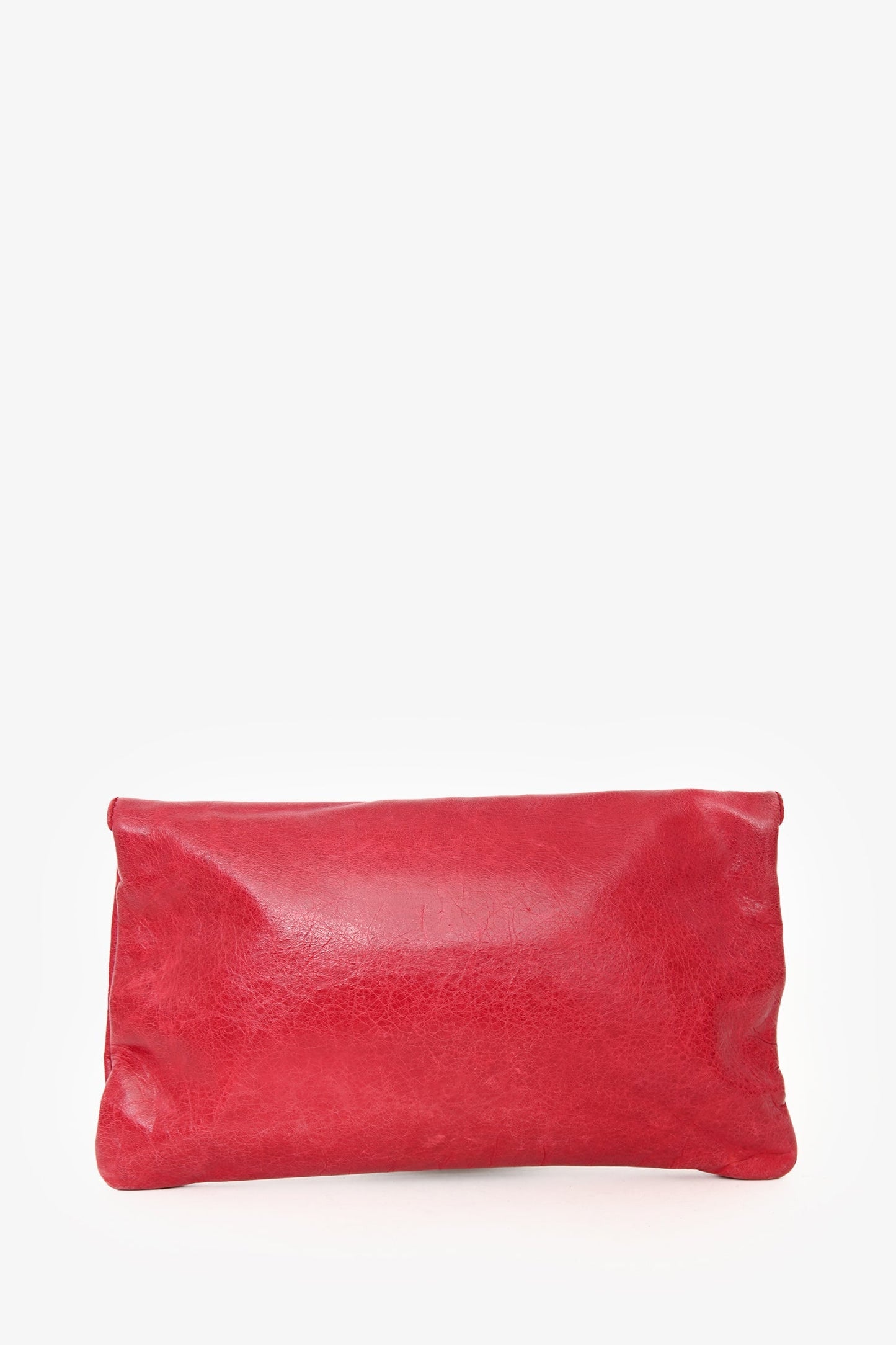Balenciaga Red Leather Lambskin Motocross Giant 12 Envelope Clutch