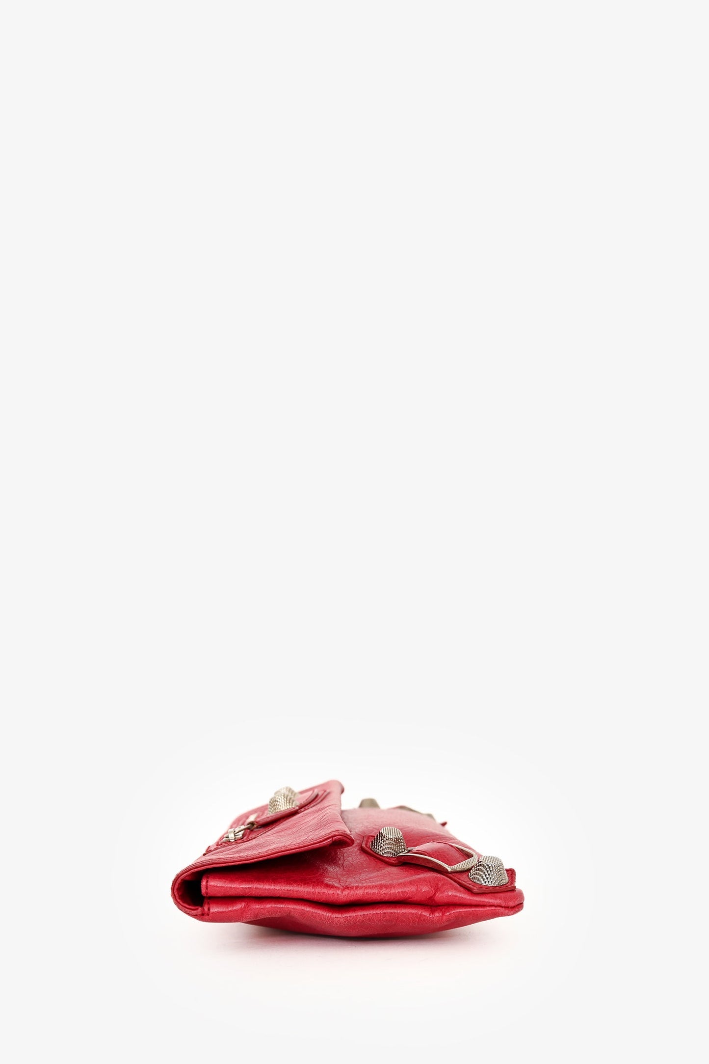 Balenciaga Red Leather Lambskin Motocross Giant 12 Envelope Clutch