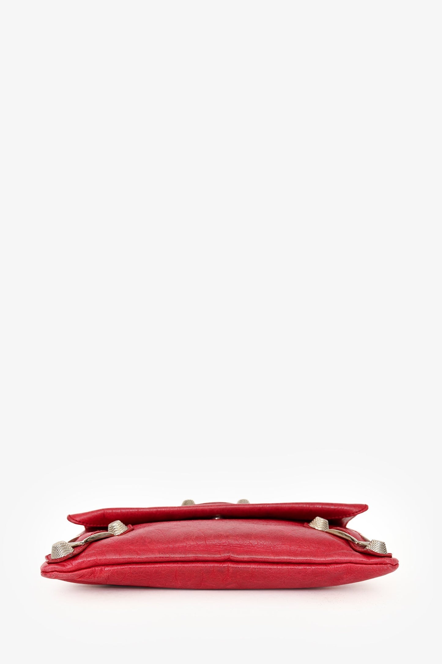 Balenciaga Red Leather Lambskin Motocross Giant 12 Envelope Clutch