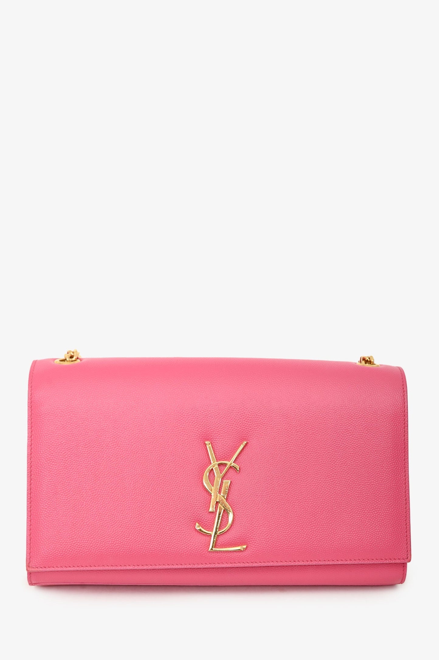 Saint Laurent Pink Leather Monogram Medium Kate Shoulder Bag
