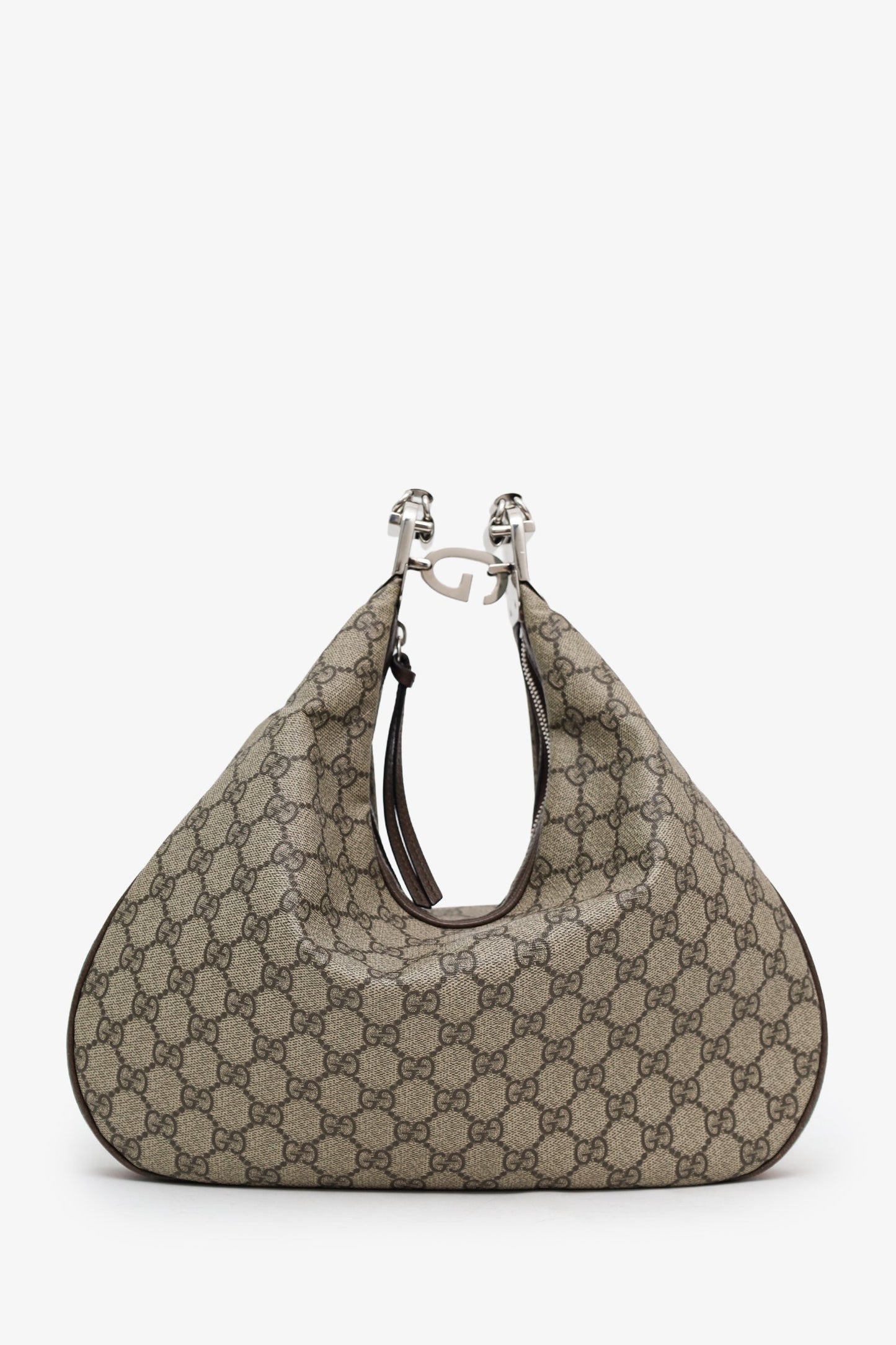 Gucci GG Canvas Supreme 'Attache' Medium Shoulder Bag With Two Straps