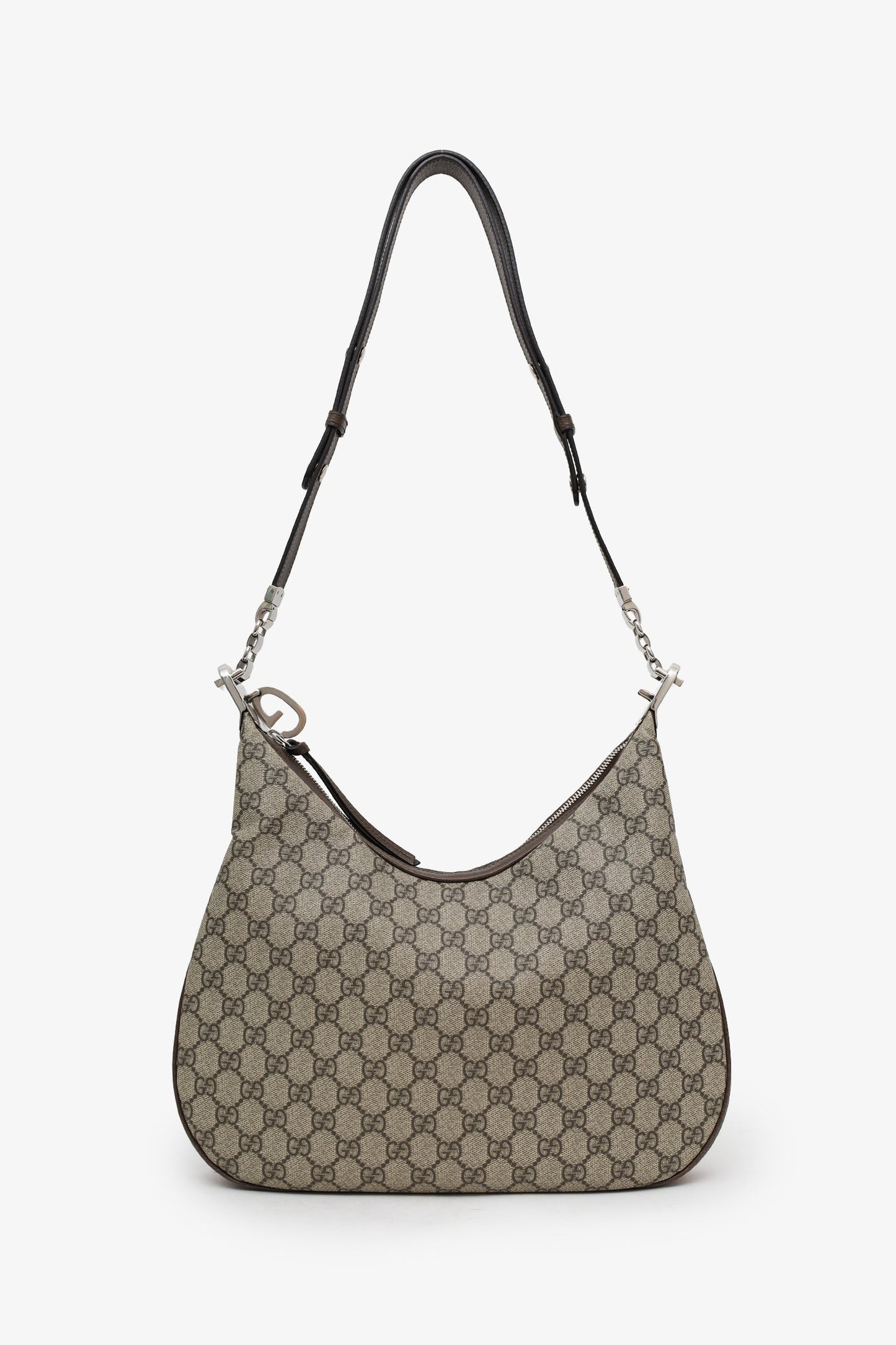 Gucci GG Canvas Supreme 'Attache' Medium Shoulder Bag With Two Straps