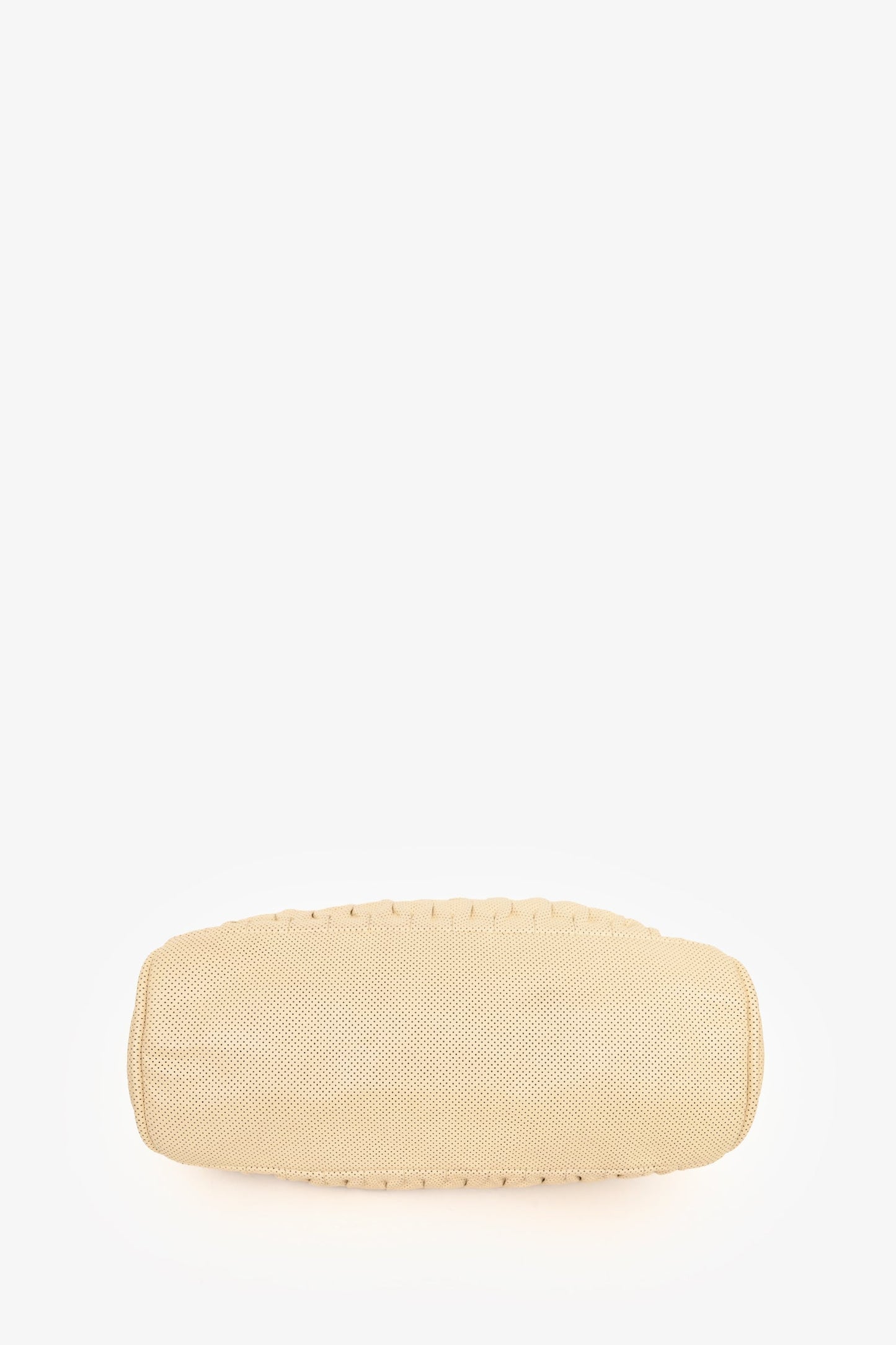 Chanel™ 2008-2009 Cream Perforated Pleated Leather Chain Shoulder Bag