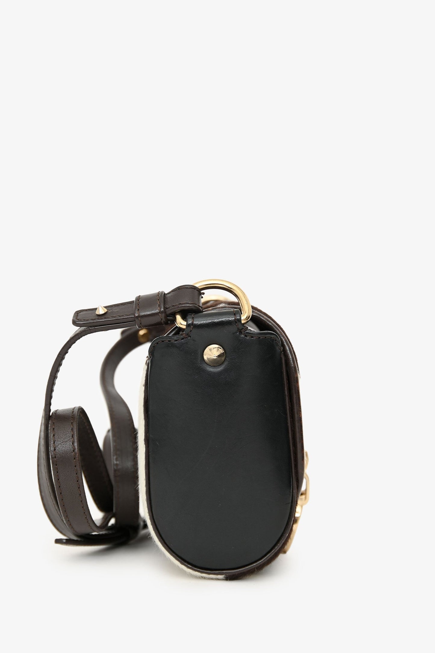 Givenchy White/Brown Pony Hair Obsedia Small Crossbody Bag
