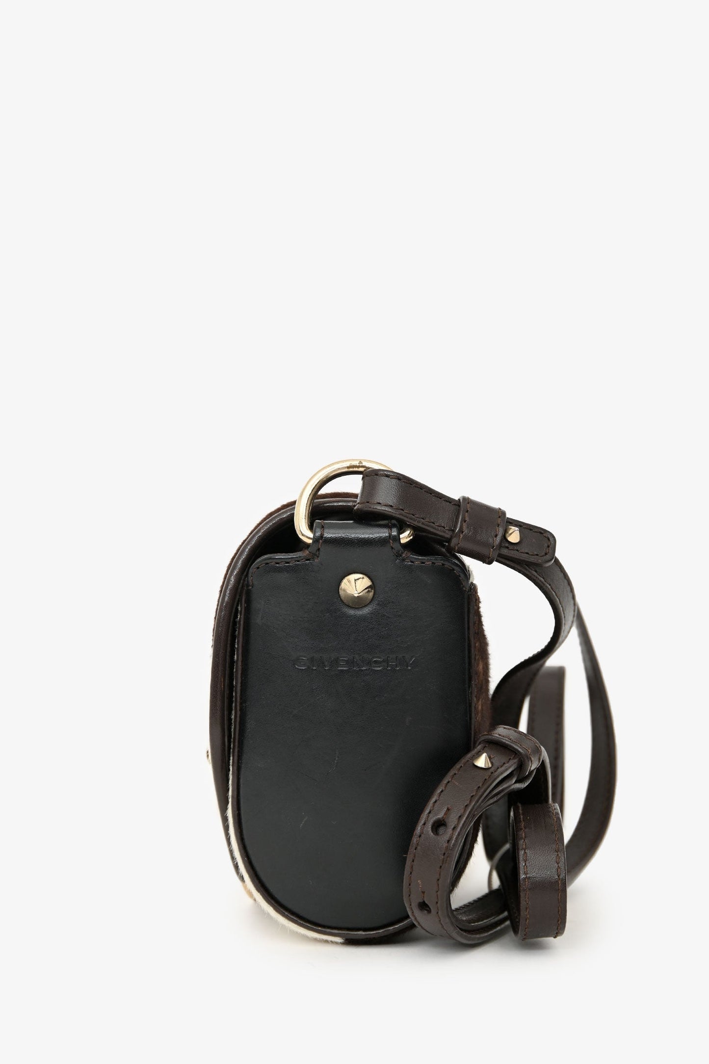 Givenchy White/Brown Pony Hair Obsedia Small Crossbody Bag