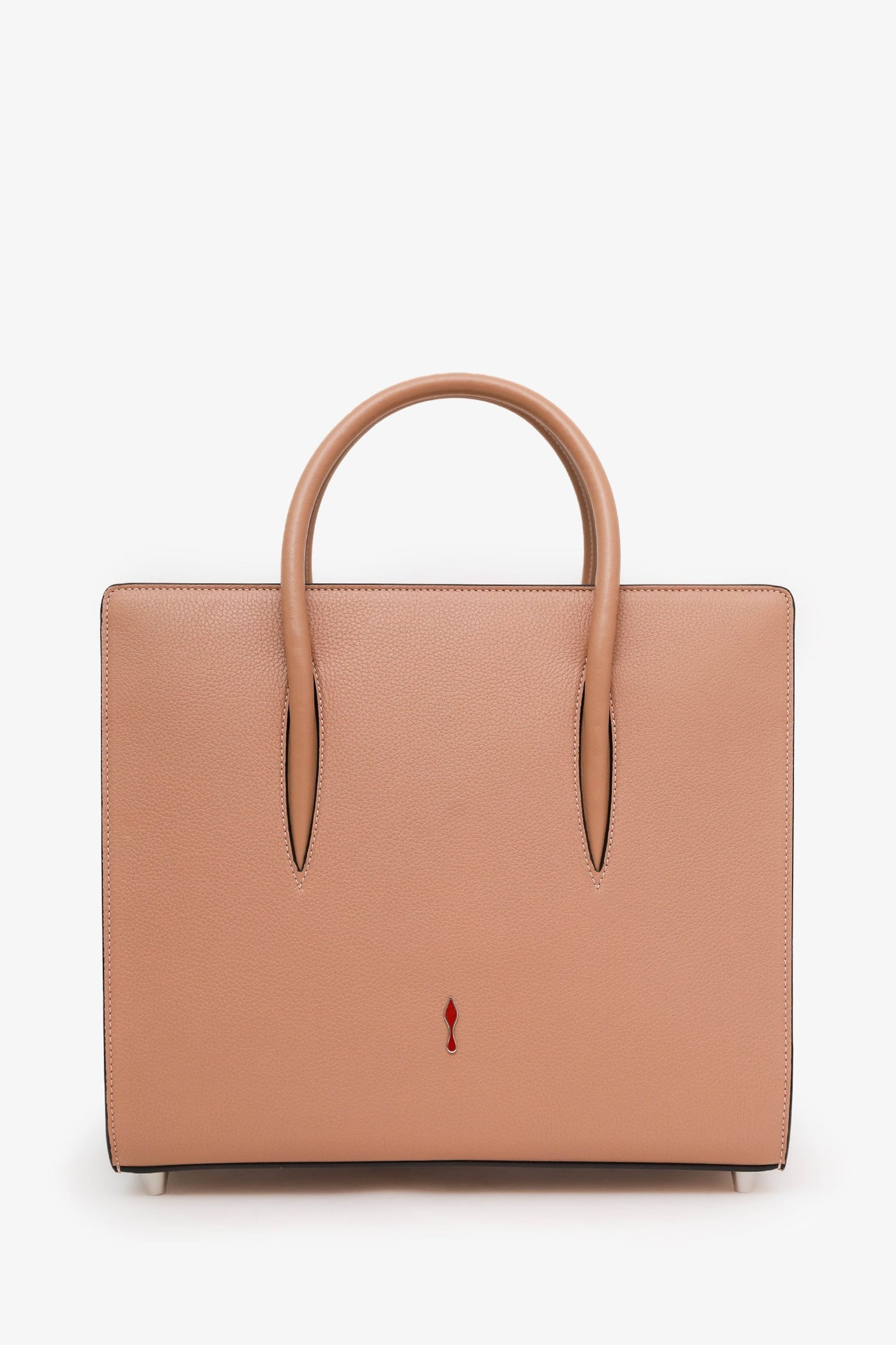 Christian Louboutin Blush Studded Leather Medium Paloma Top Handle With Strap