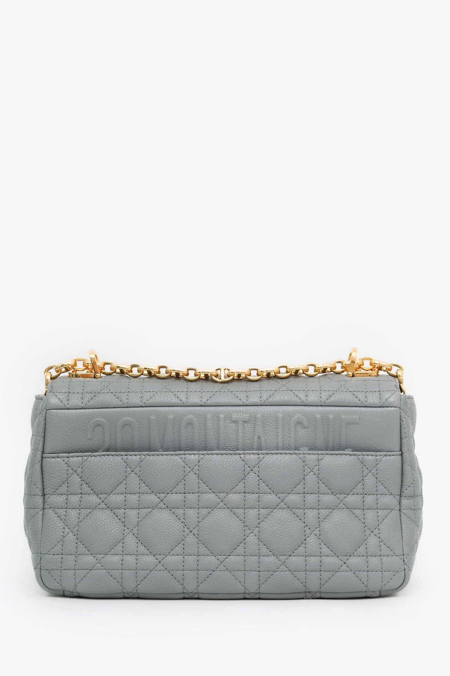 Christian Dior 2021 Blue Cannage Leather Medium Caro Shoulder Bag