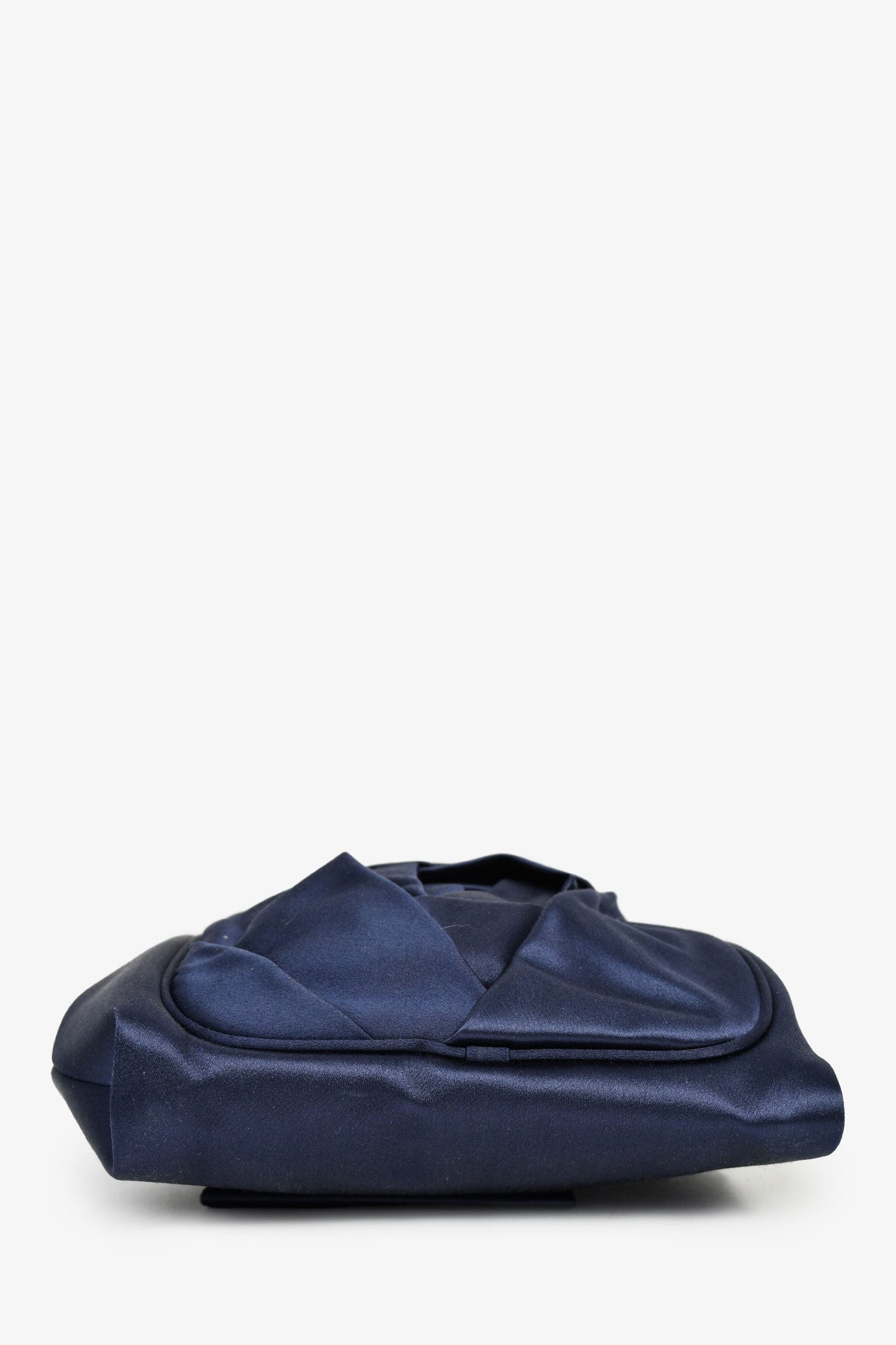 Roger Vivier Navy Blue Satin Top Handle Bag
