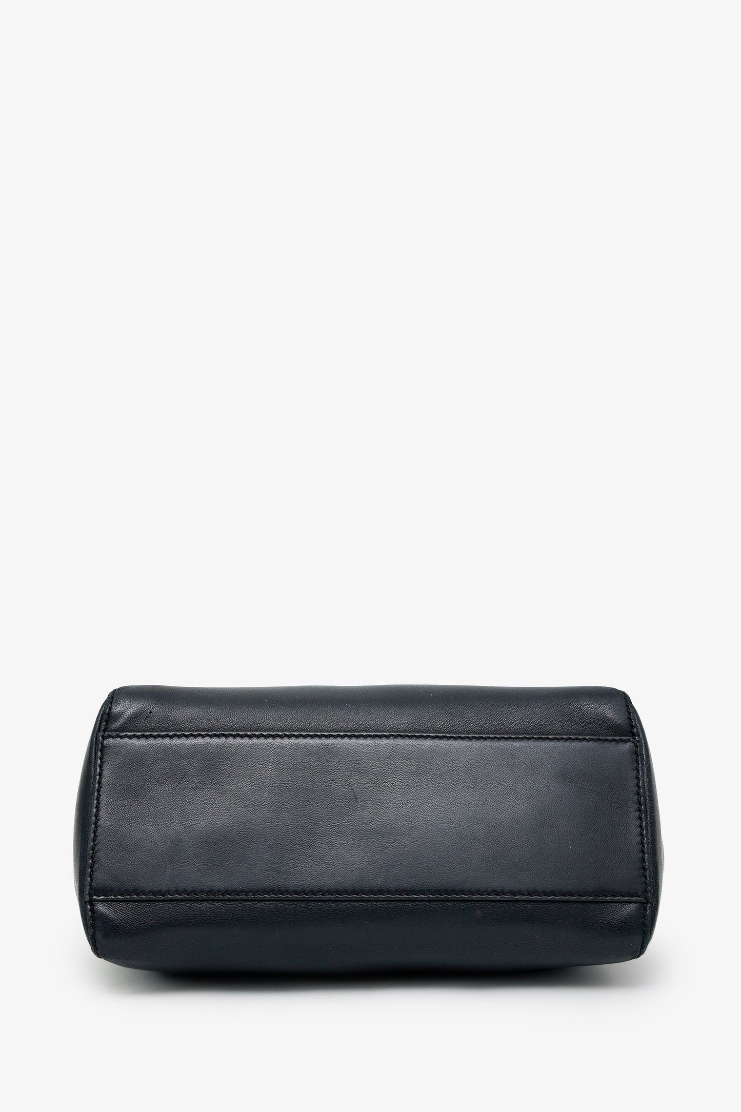 Fendi Black Soft Leather Small 'Peekaboo' Bag With Strap