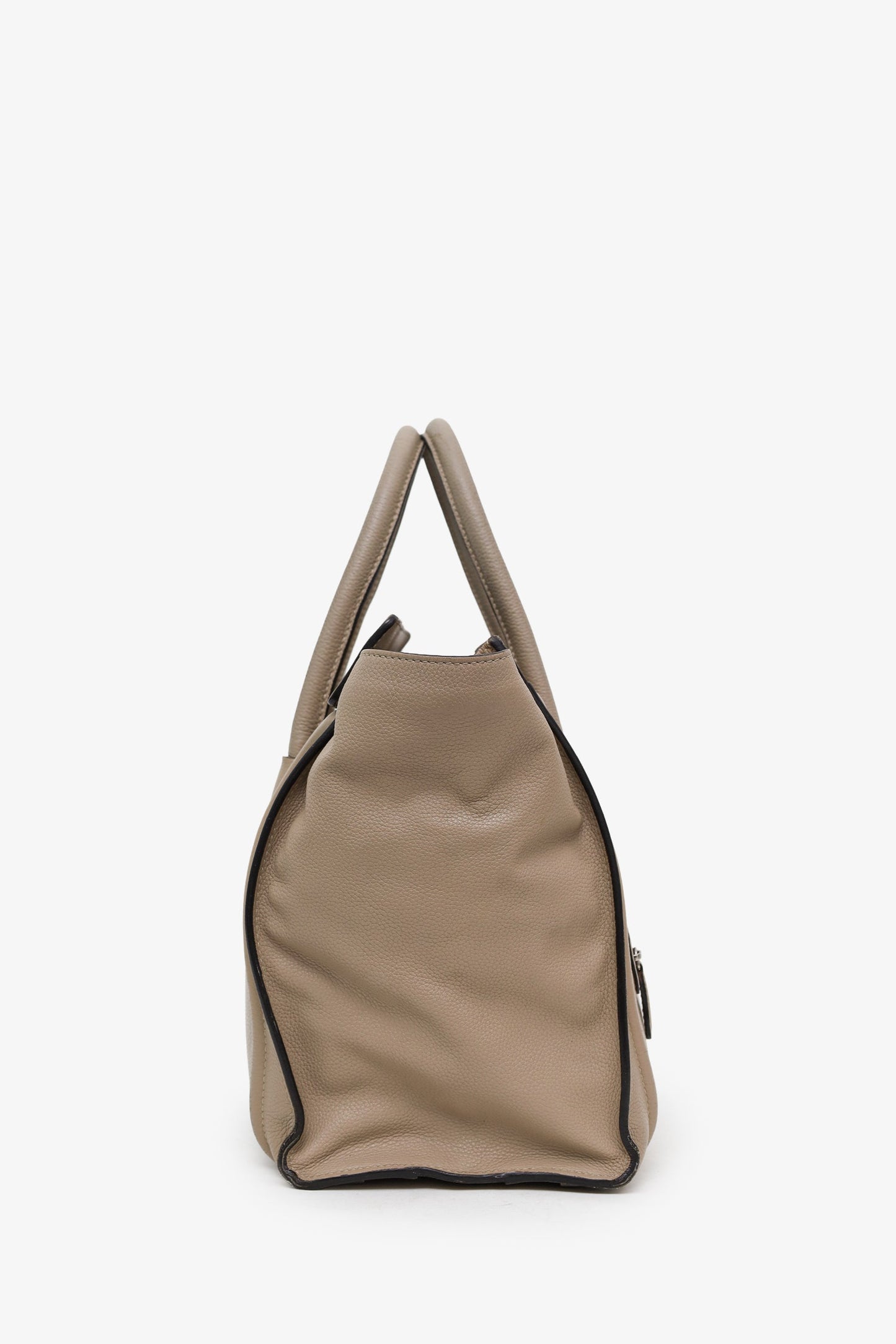 Celine Taupe Grained Leather Mini Luggage Tote