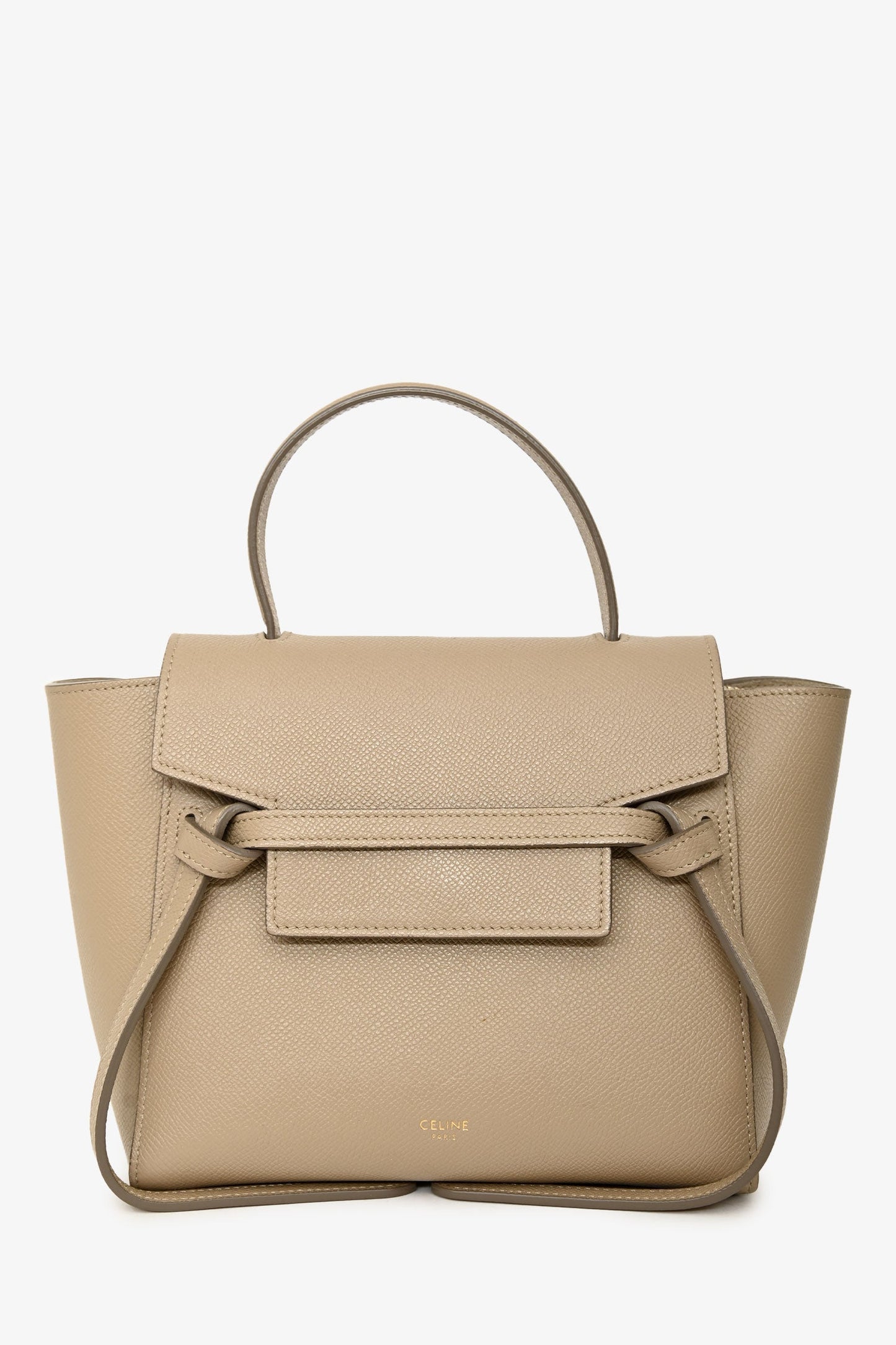 Celine 2022 Beige Grained Calfskin Nano Belt Bag